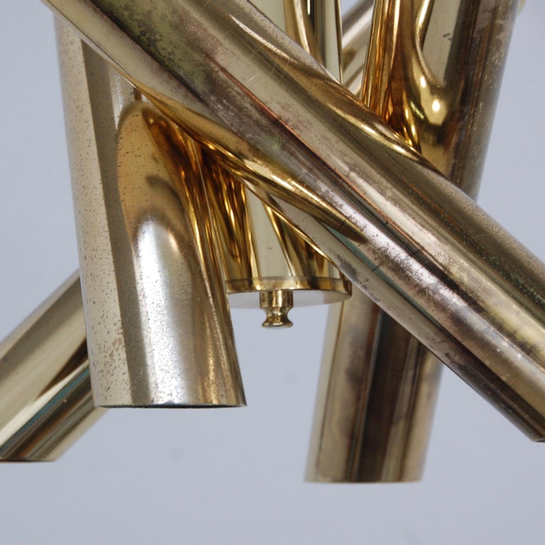 Brass Multi Tubular Pendant at 1stDibs