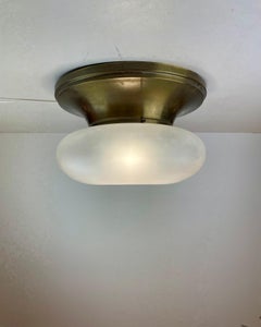 Mid-Century Modern Brass and Murano Glass Ceiling Lamp, Italy, 1960s