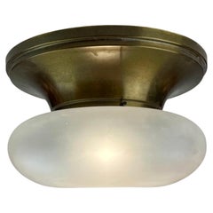 Mid-Century Modern Brass and Murano Glass Ceiling Lamp, Italy, 1960s