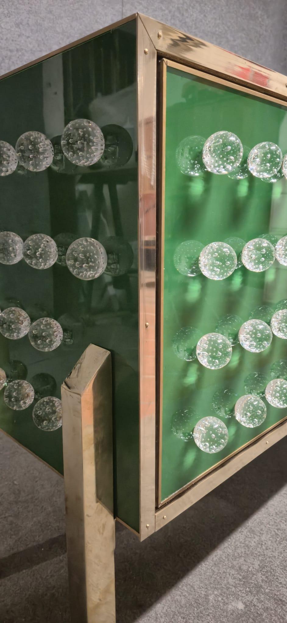 Brass & Murano Glass Sideboard with 120 Fused Spheres — Made in Italy in vendita 4