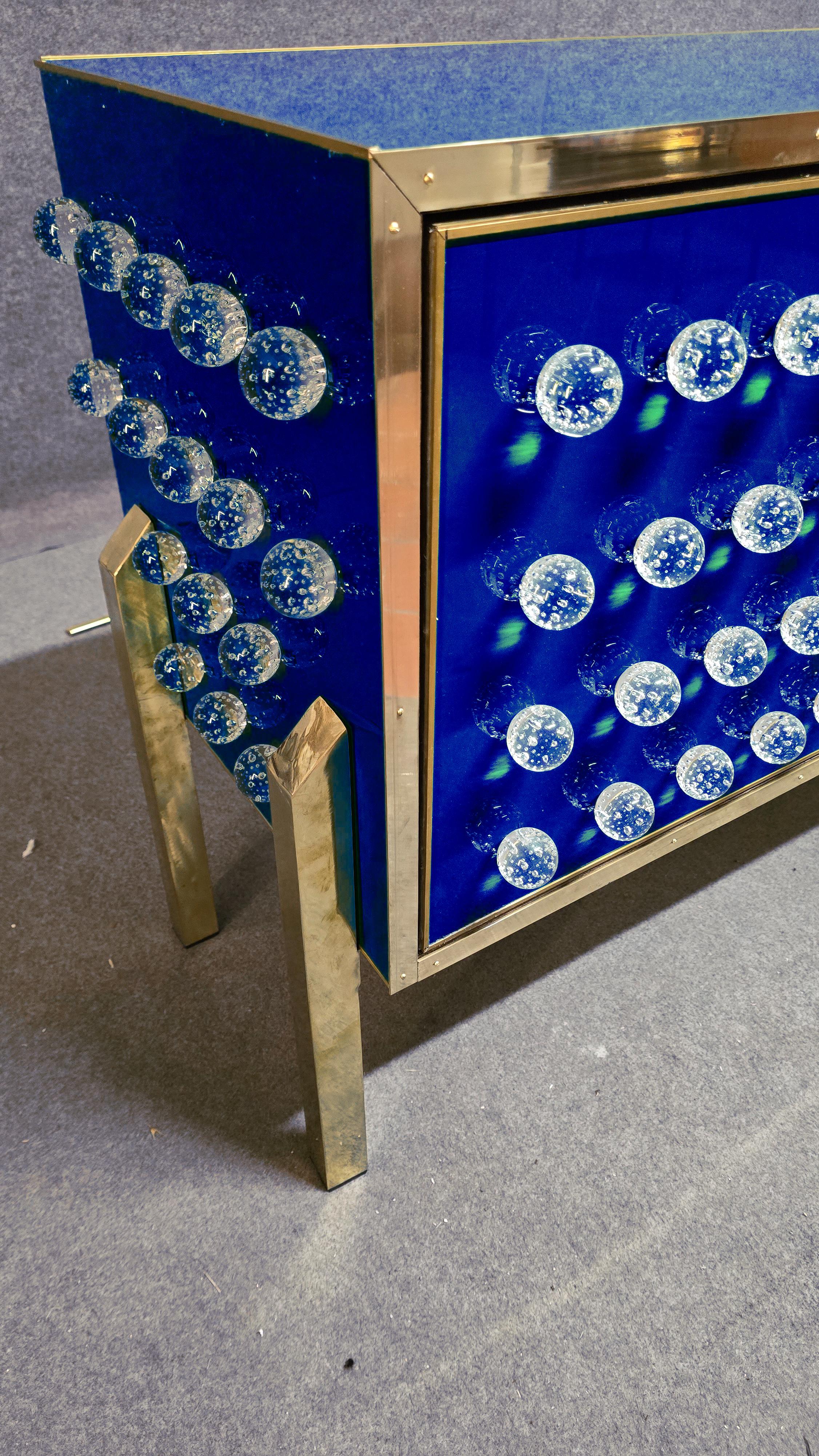 Aparador de latón y cristal de Murano con 120 esferas fundidas - Made in Italy en venta 8