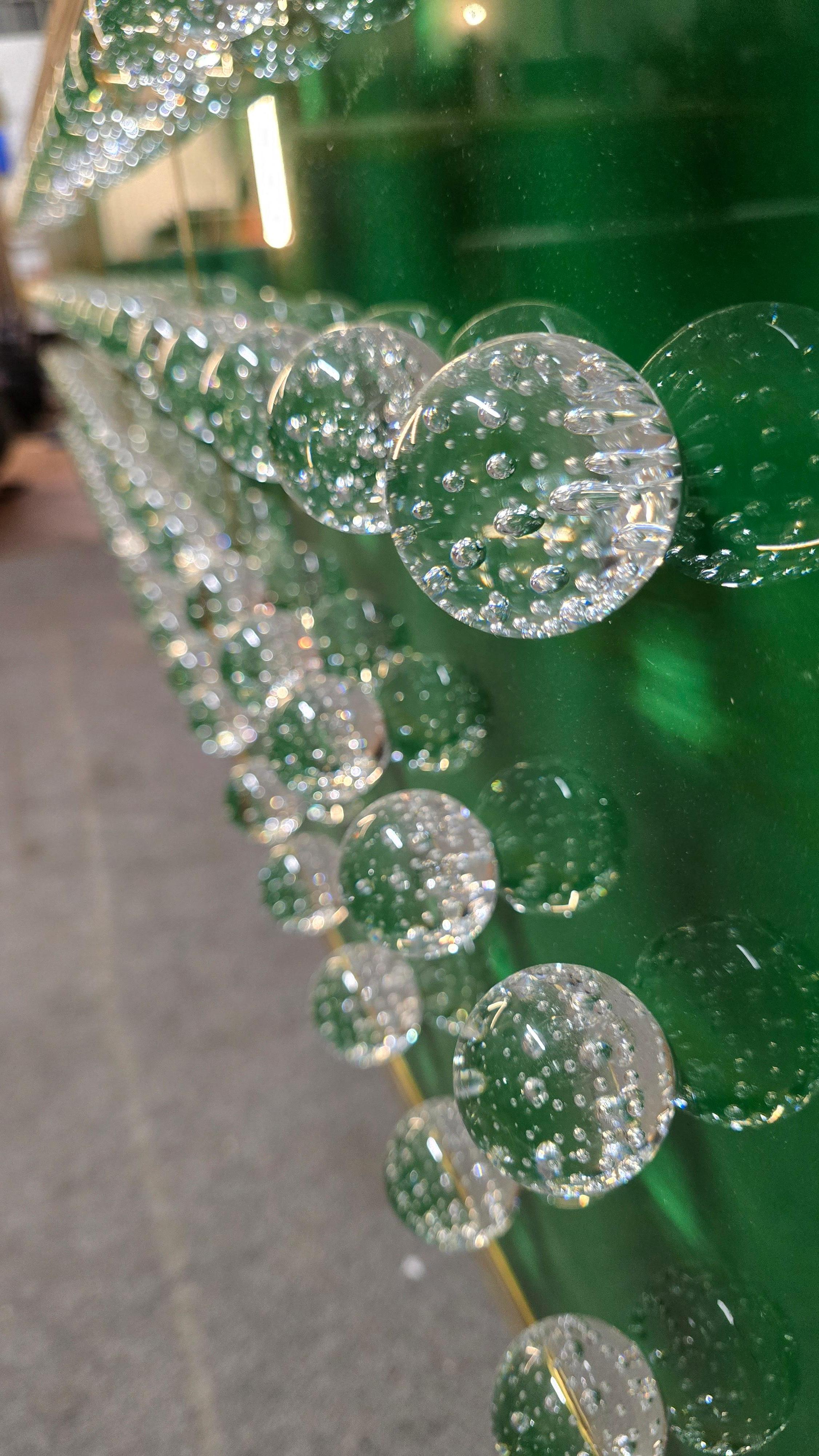 Italian Brass & Murano Glass Sideboard with 120 Fused Spheres — Made in Italy in vendita