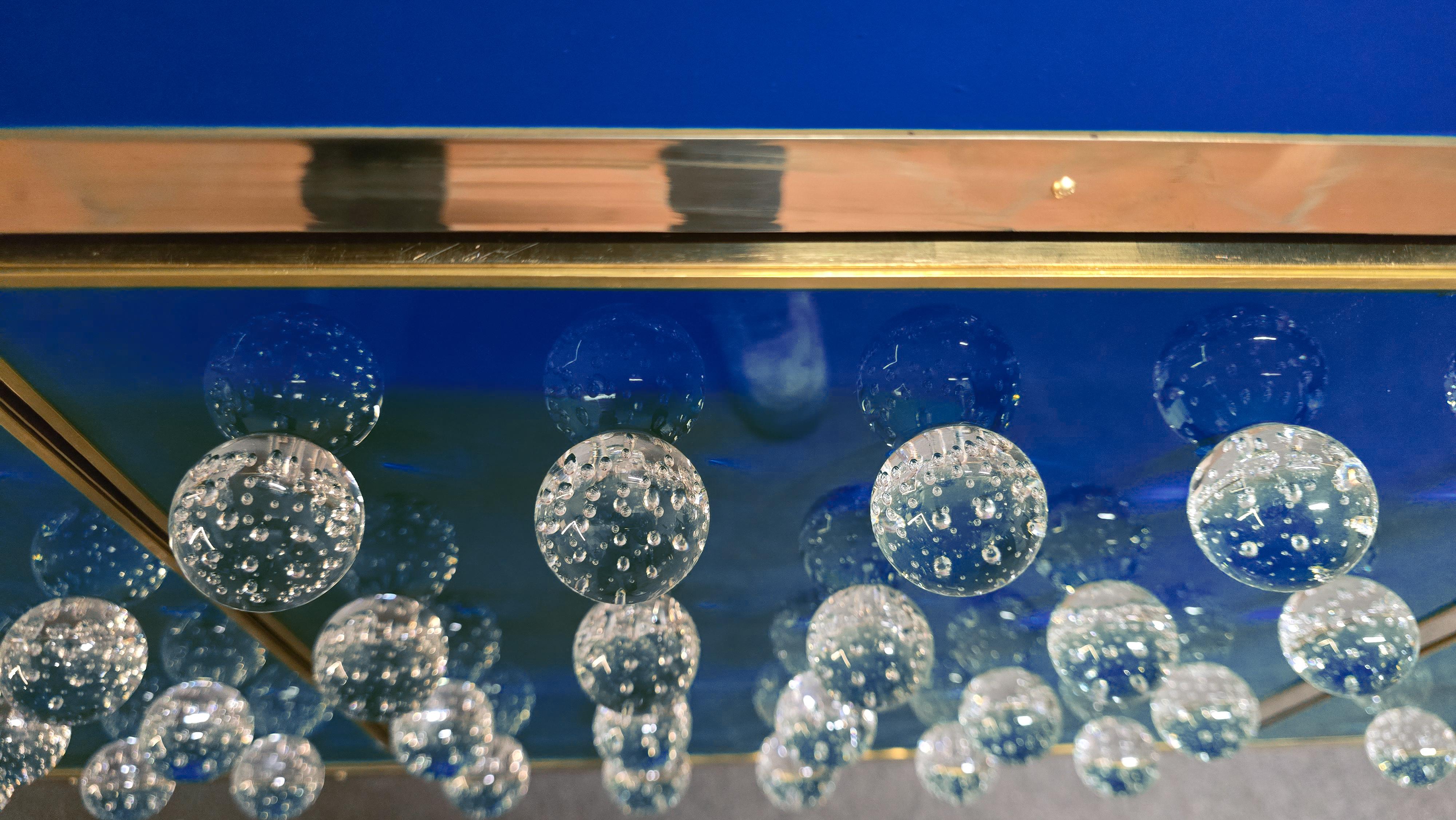 Aparador de latón y cristal de Murano con 120 esferas fundidas - Made in Italy en venta 1