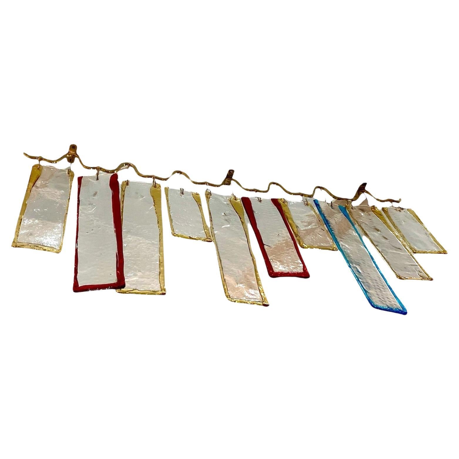 brass & Murano glass window pelmets, ceiling decorations, lighting arrangements In Good Condition For Sale In London, GB