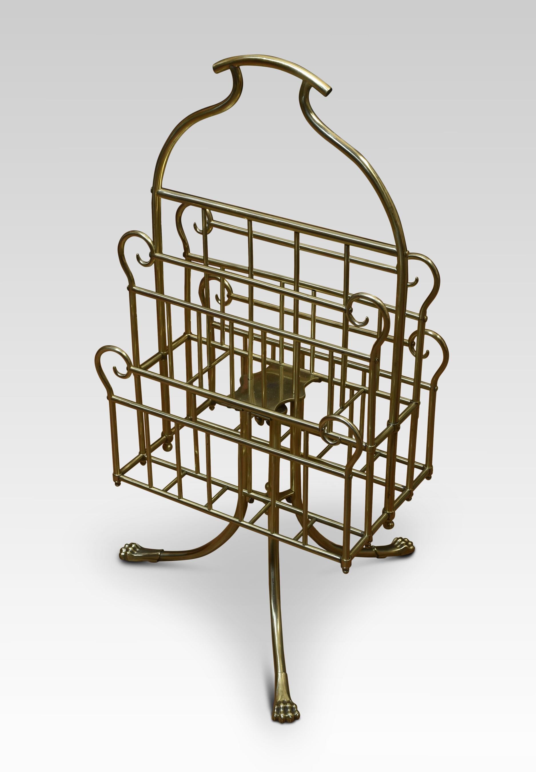 Brass Music / Magazine Rack In Good Condition For Sale In Cheshire, GB