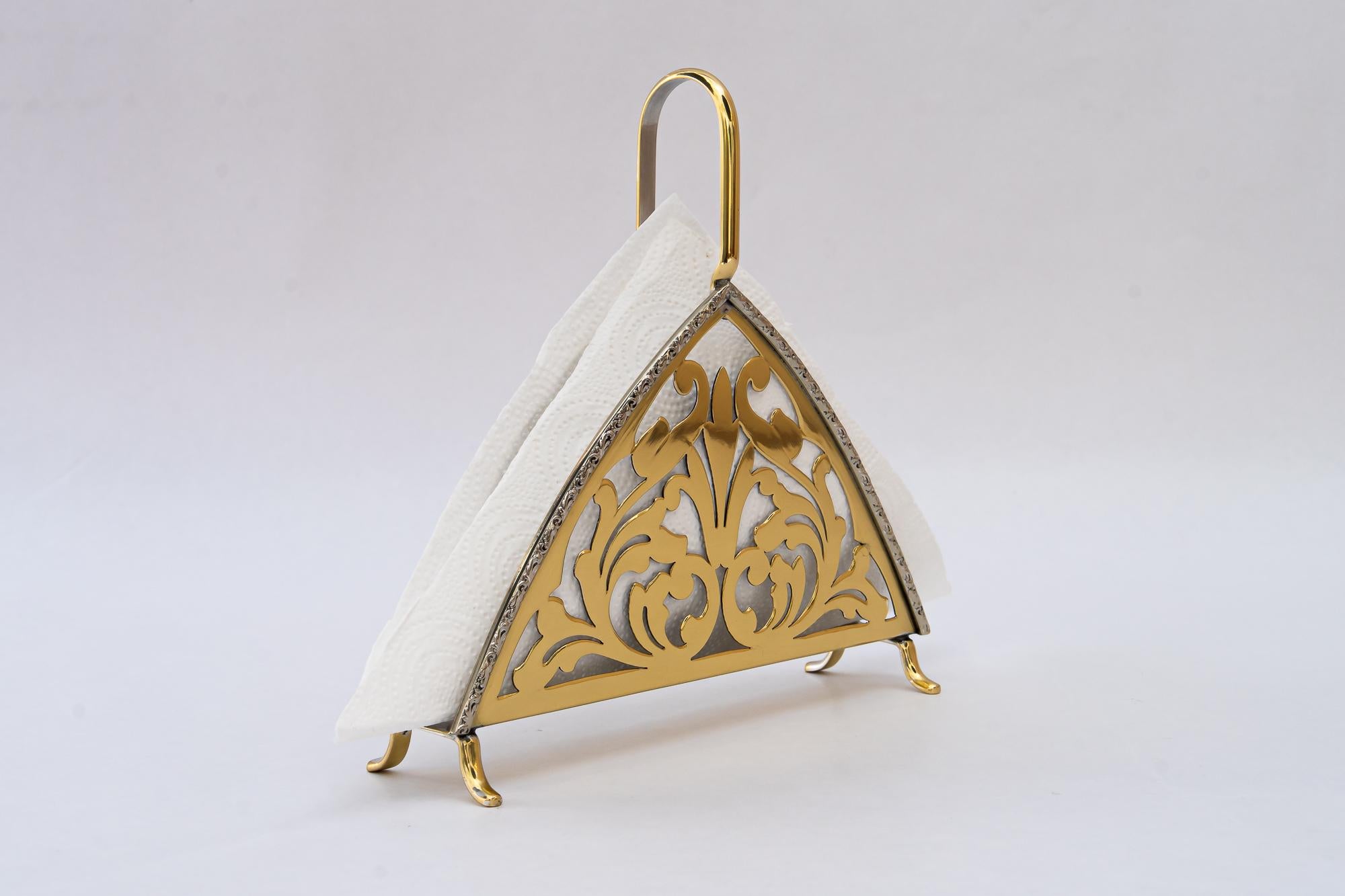 Autrichien Porte-serviettes en laiton, Vienne, vers 1920 en vente