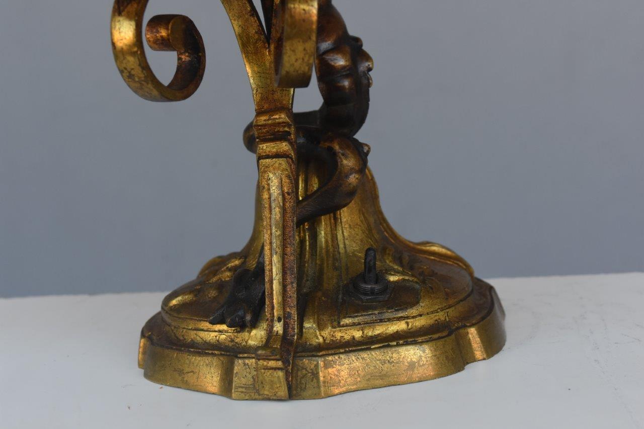 Brass Napoleon III Style Table Lamp with Dragon 1