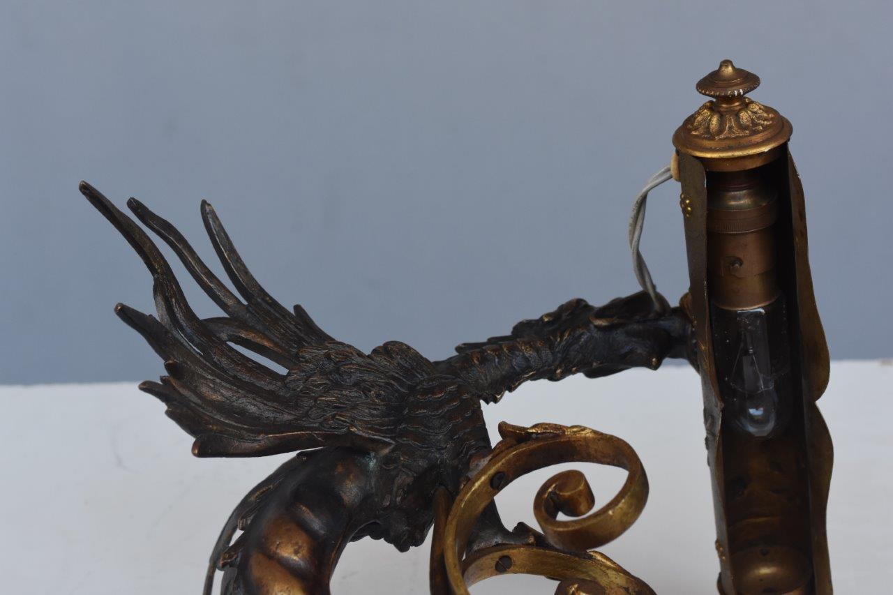 Brass Napoleon III Style Table Lamp with Dragon 5