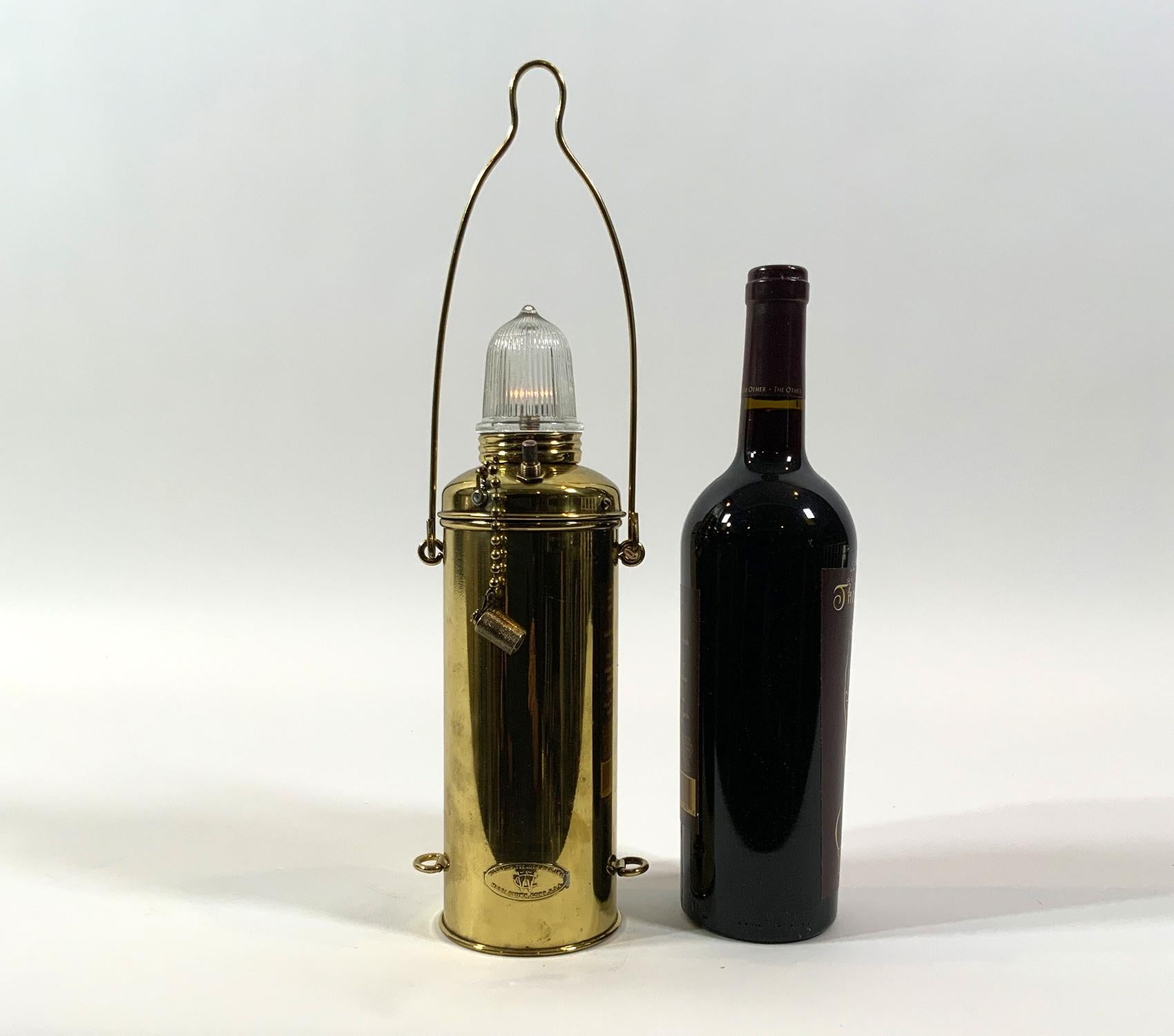 North American Brass Nautical Distress Lantern For Sale