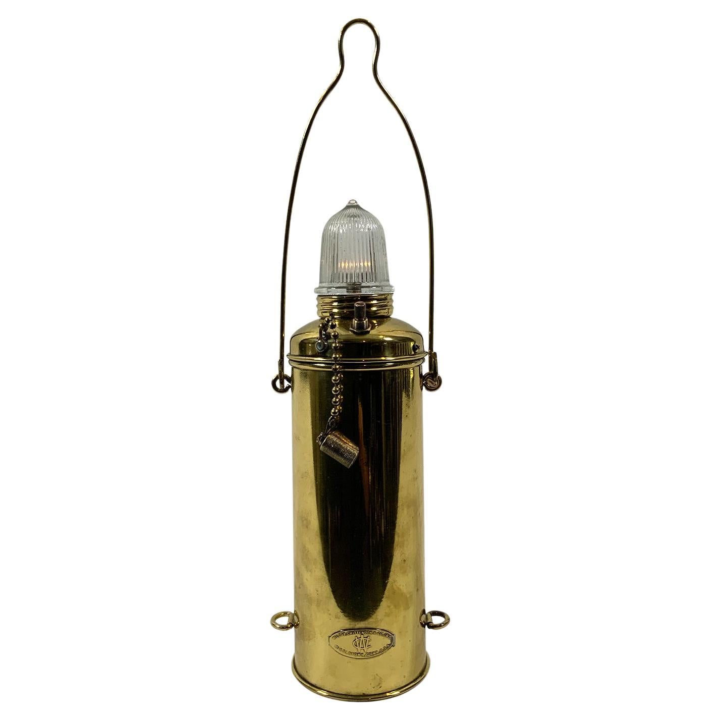 Brass Nautical Distress Lantern For Sale