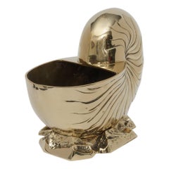 Vintage Brass Nautilus Cachepot