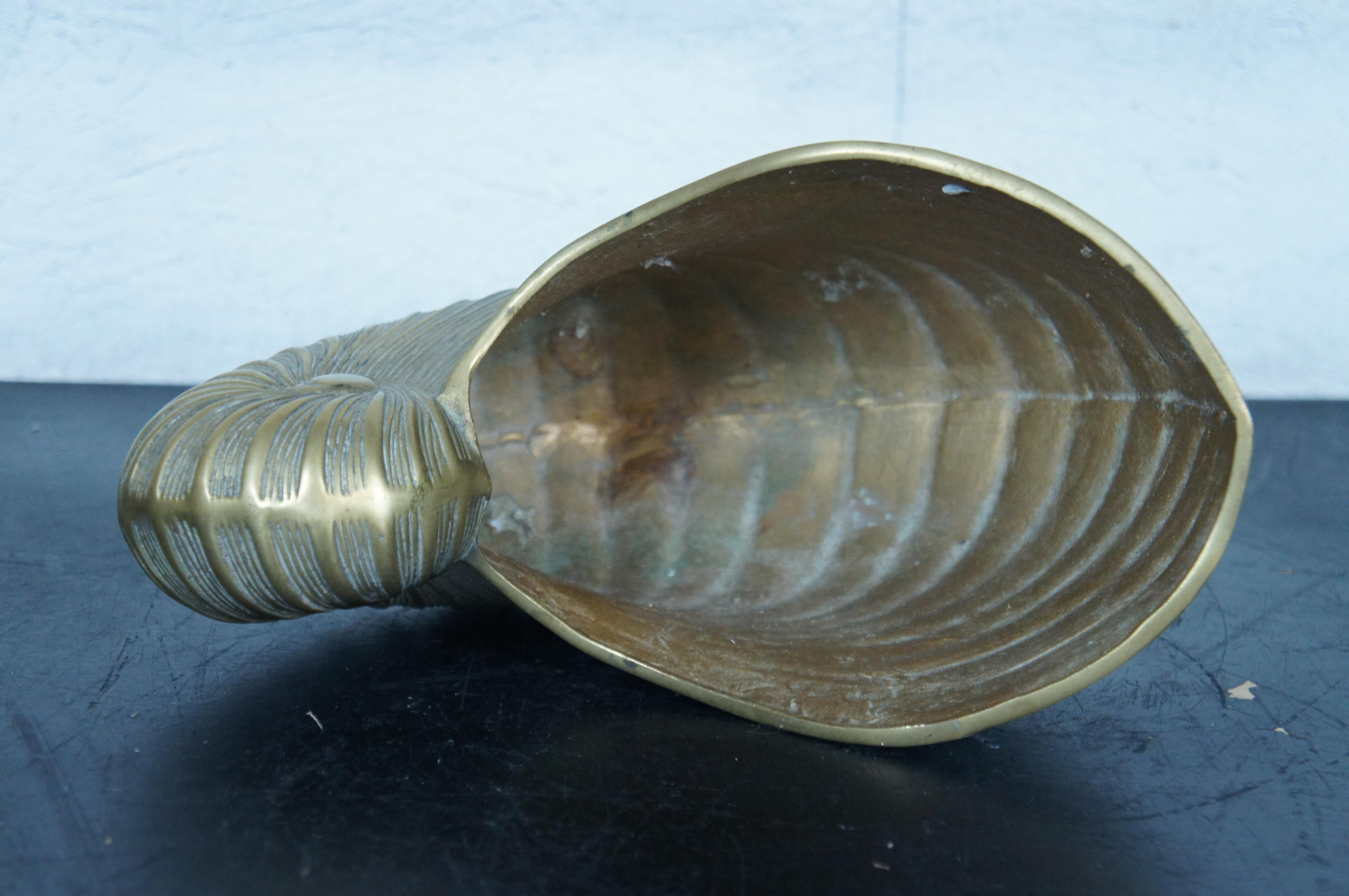Compote jardinière de centre de table en laiton Nautilus Sea Shell de 12 pouces en vente 1