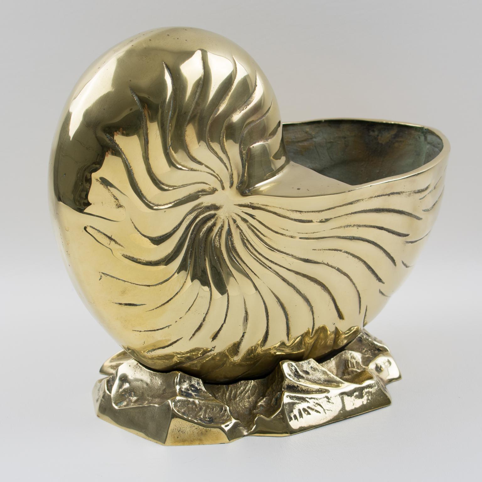 Brass Sea Shell Planter - 4 For Sale on 1stDibs