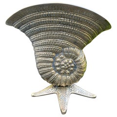Vintage Brass Nautilus Seashell Planter