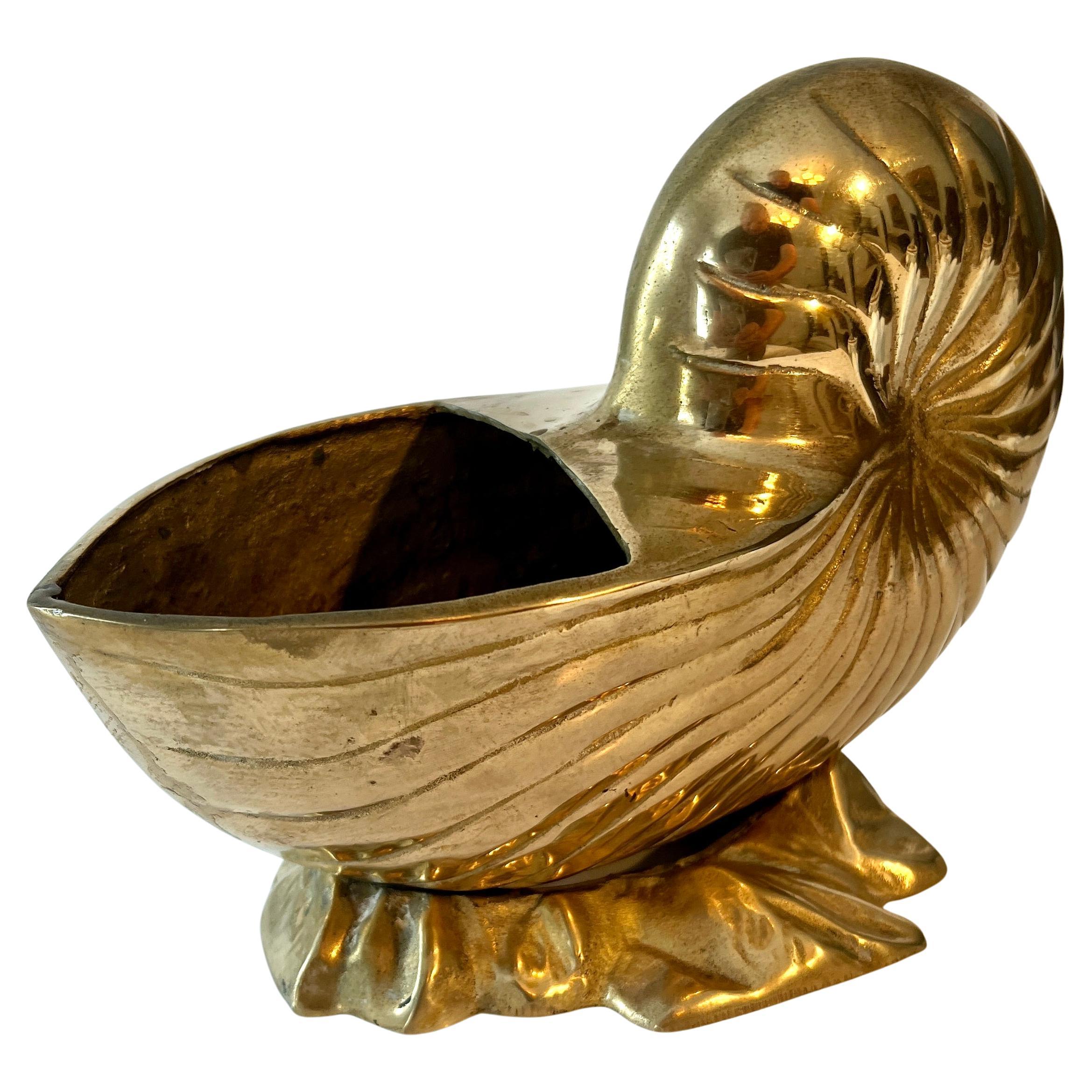 Brass Nautilus Shell Planter or Jardiniere