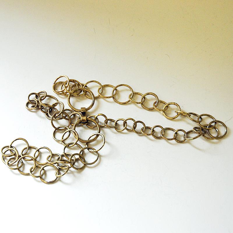 Brass Necklace or Hip Link by Anna Greta Eker, Norway, 1960s-1970s In Good Condition In Stockholm, SE