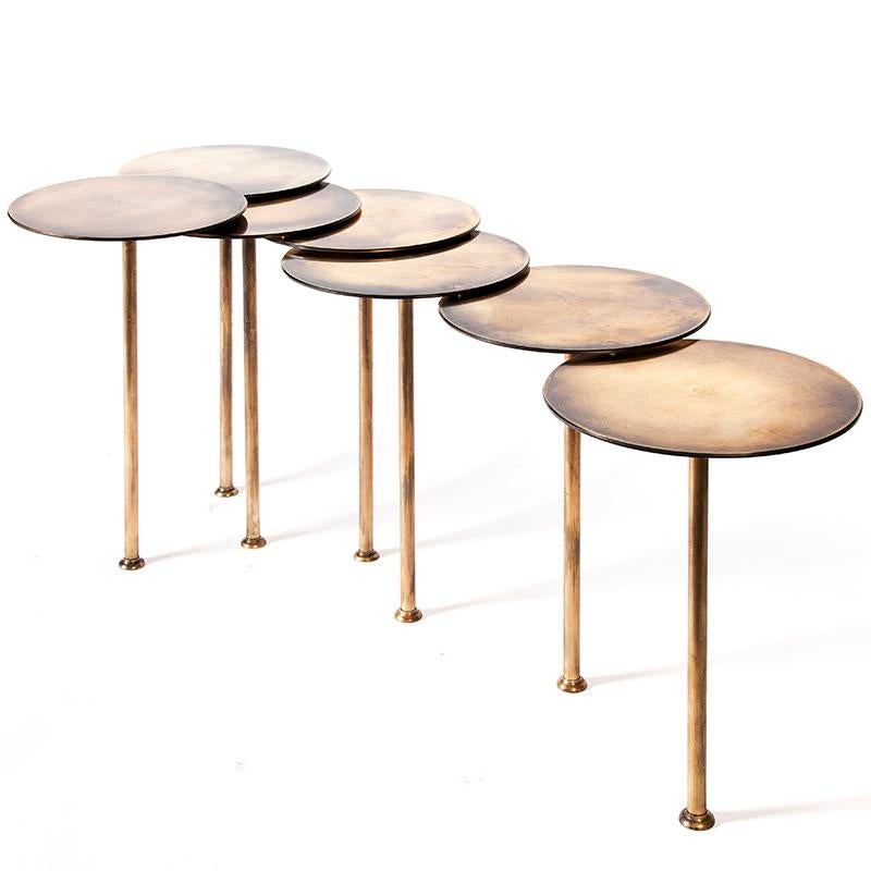 Moderne Table basse Nenuphar en laiton de l'Atelier Thomas Formont en vente