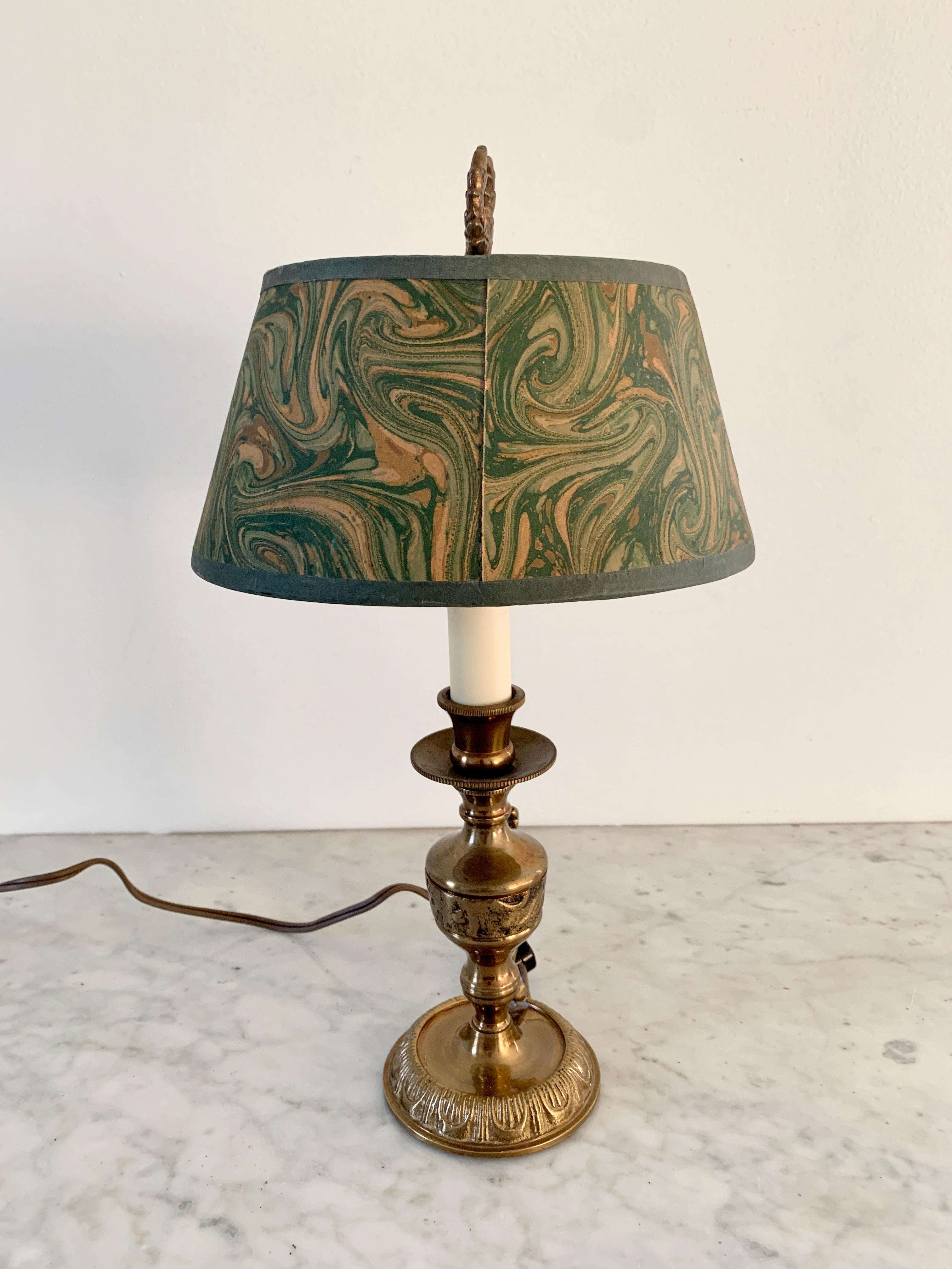 20th Century Brass Neoclassical Candlestick Lamp