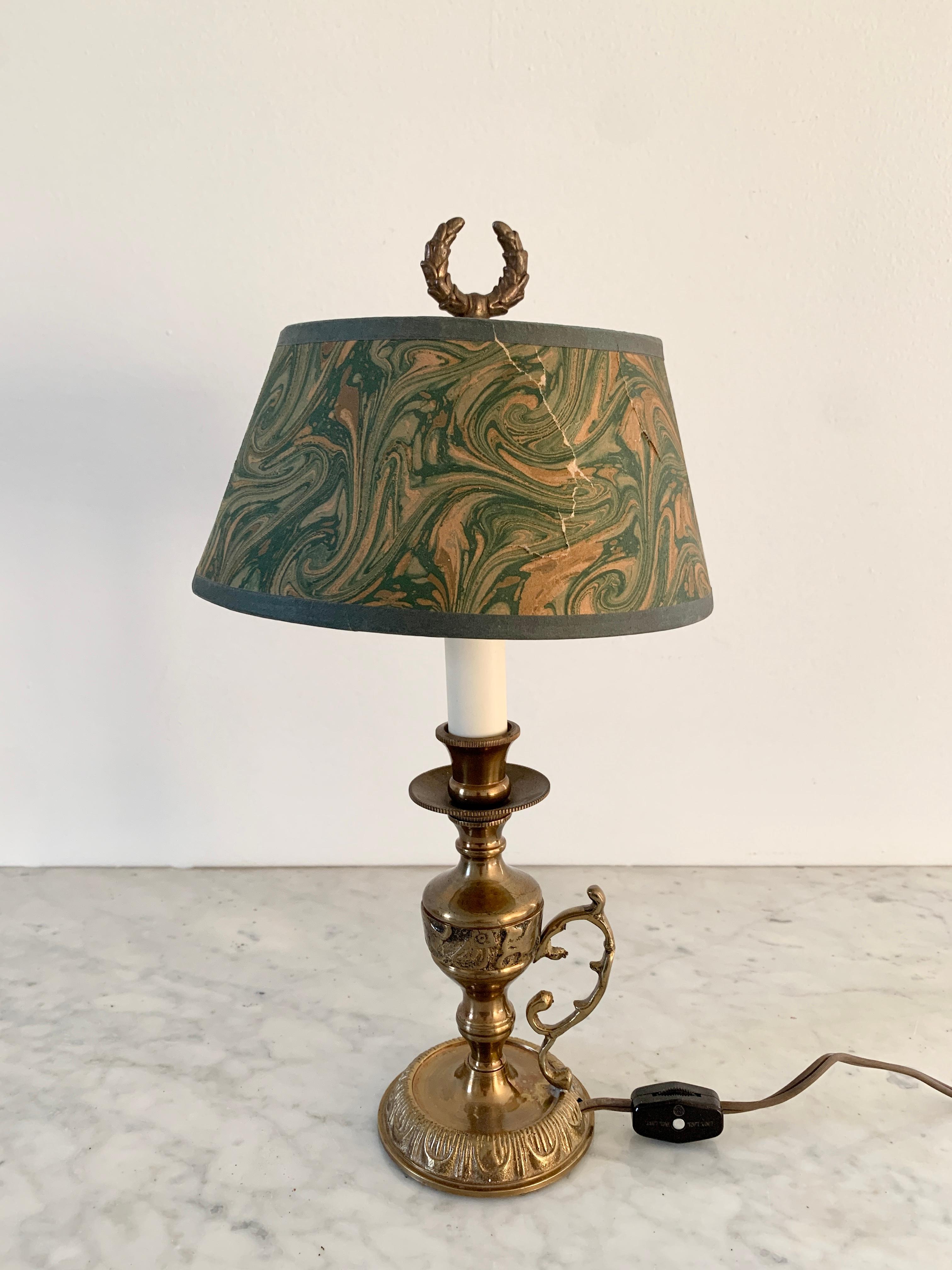 Brass Neoclassical Candlestick Lamp 1