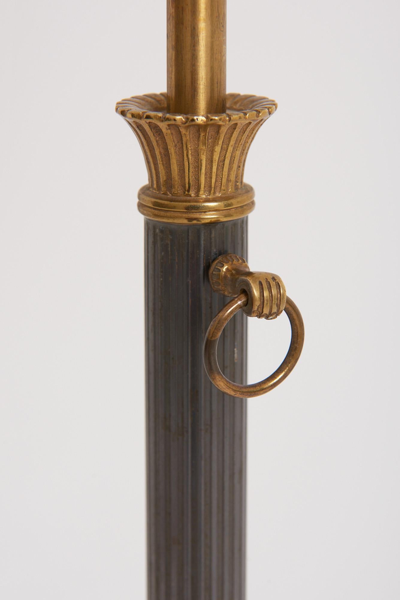20th Century Brass Neoclassical Floor Lamp, 1940s For Sale