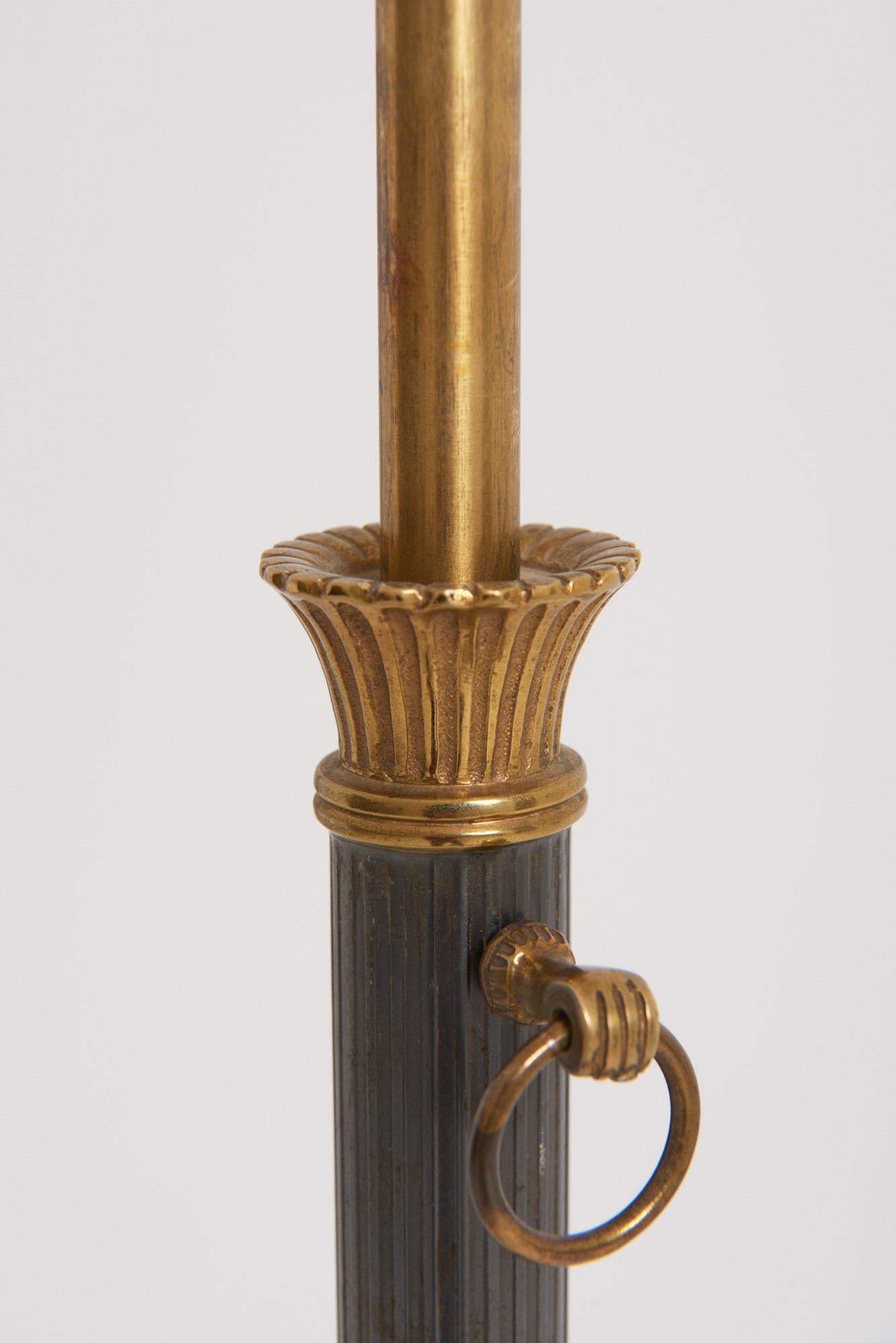 Brass Neoclassical Floor Lamp, 1940s For Sale 1