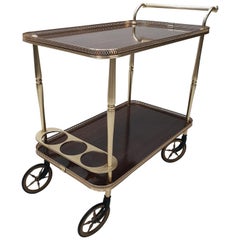 Brass Neoclassical Serving Trolley Bar Cart, 1960s