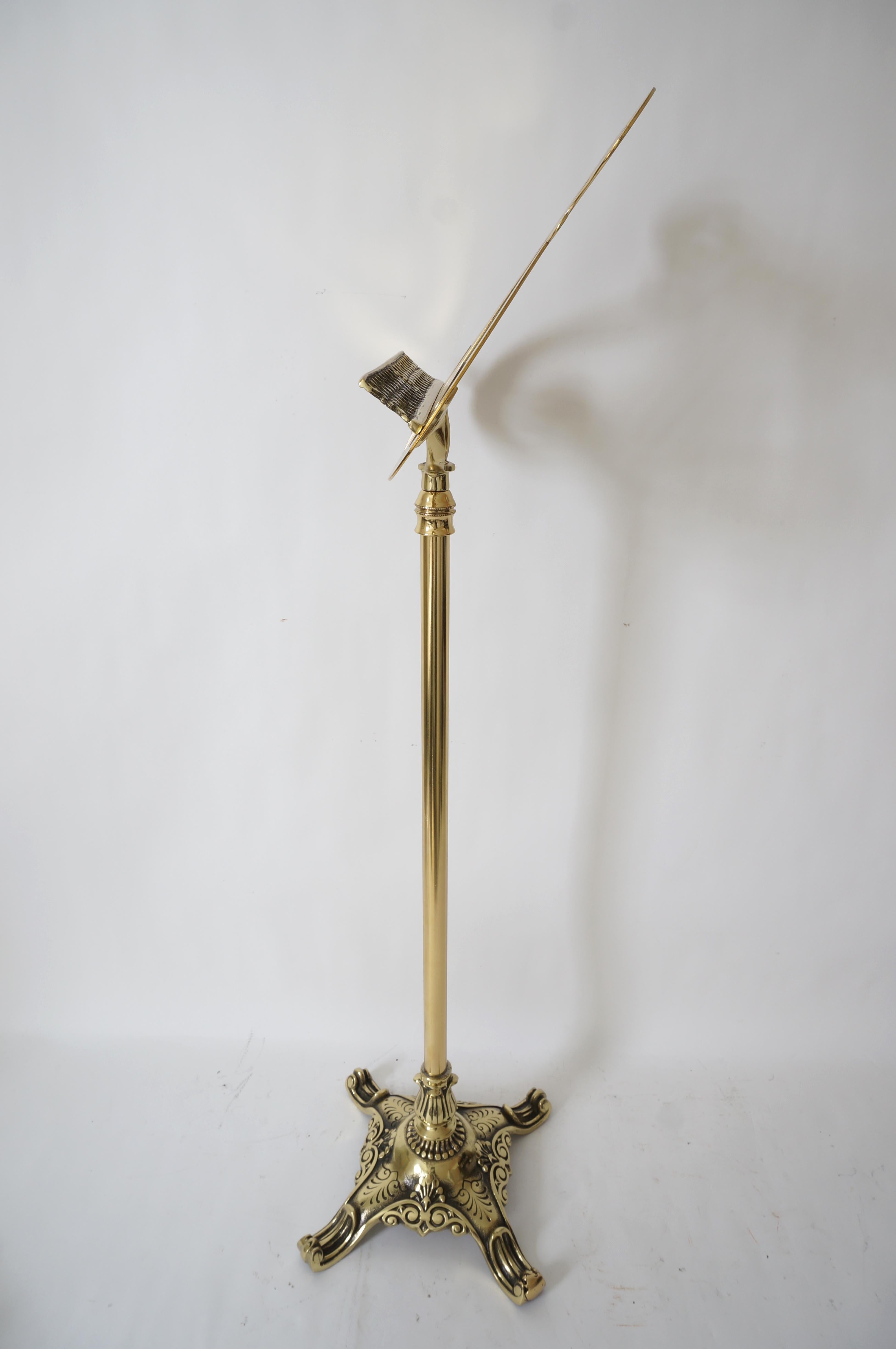 Neoclassical Revival Brass Neoclassical Style Adjustable Music Stand