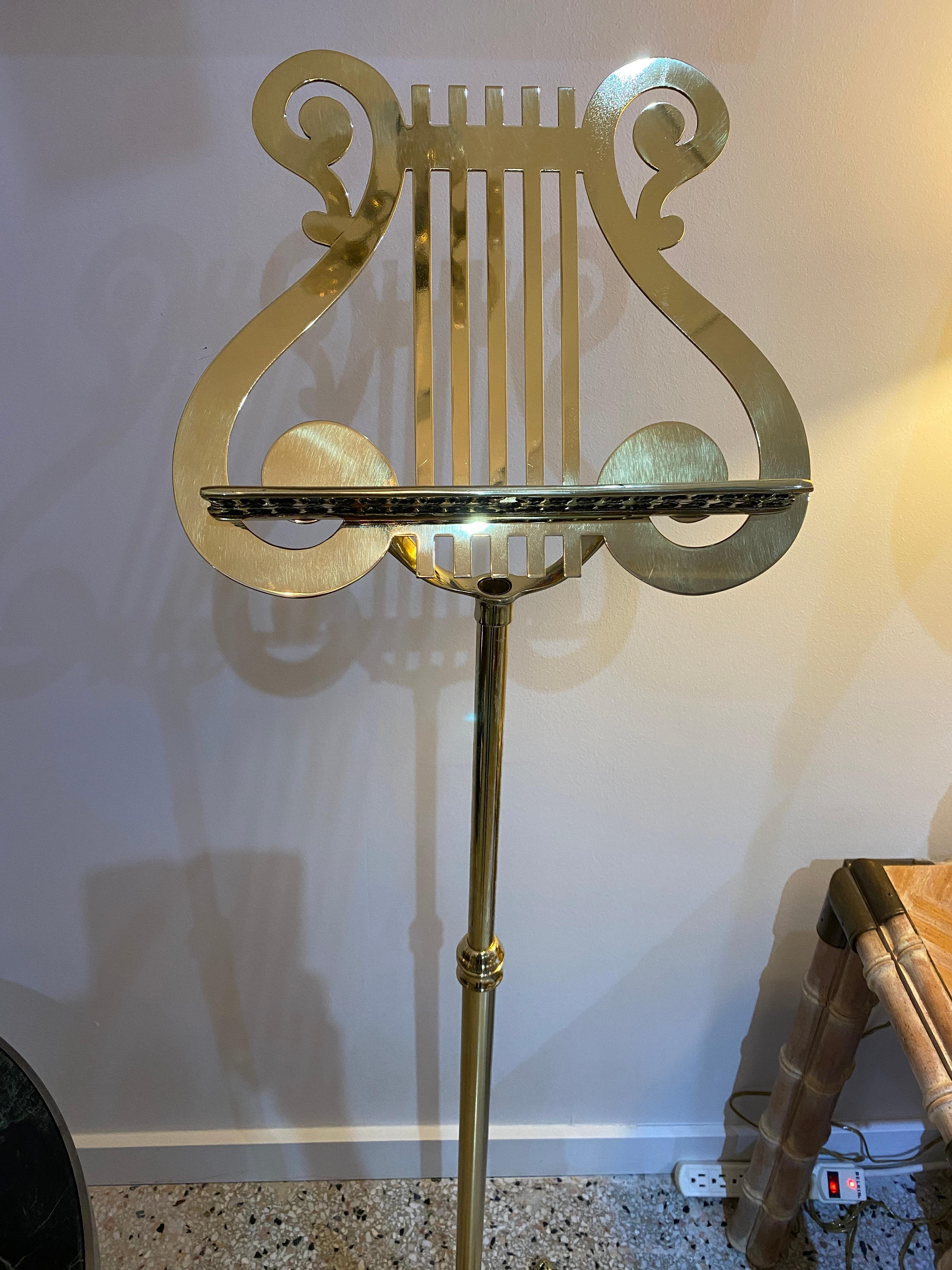 Italian Brass Neoclassical Style Adjustable Music Stand