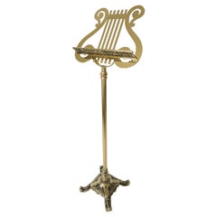 Vintage Brass Neoclassical Style Adjustable Music Stand