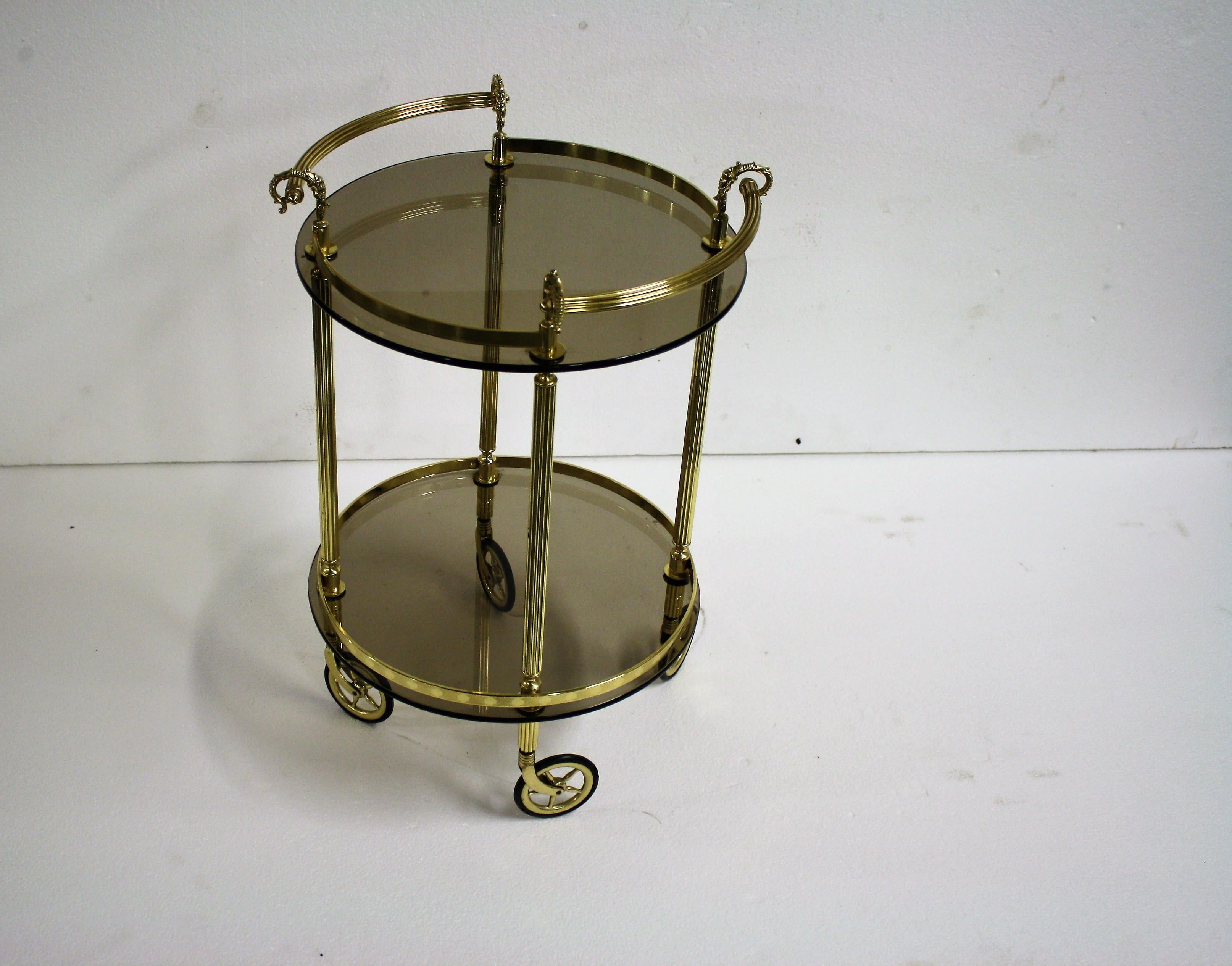 Hollywood Regency Brass Neoclassical Trolley, France, 1960s