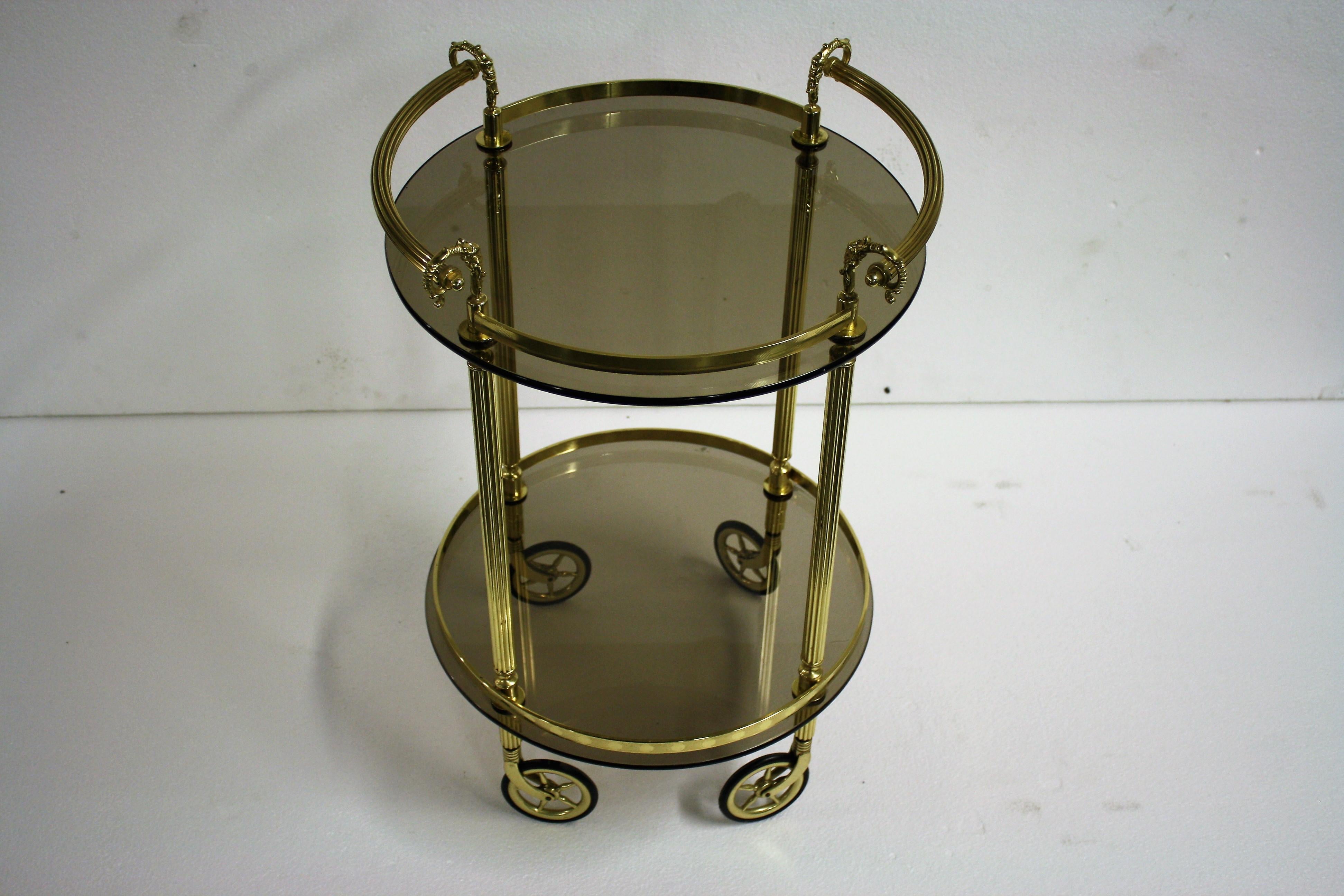 Brass Neoclassical Trolley, France, 1960s In Good Condition In HEVERLEE, BE