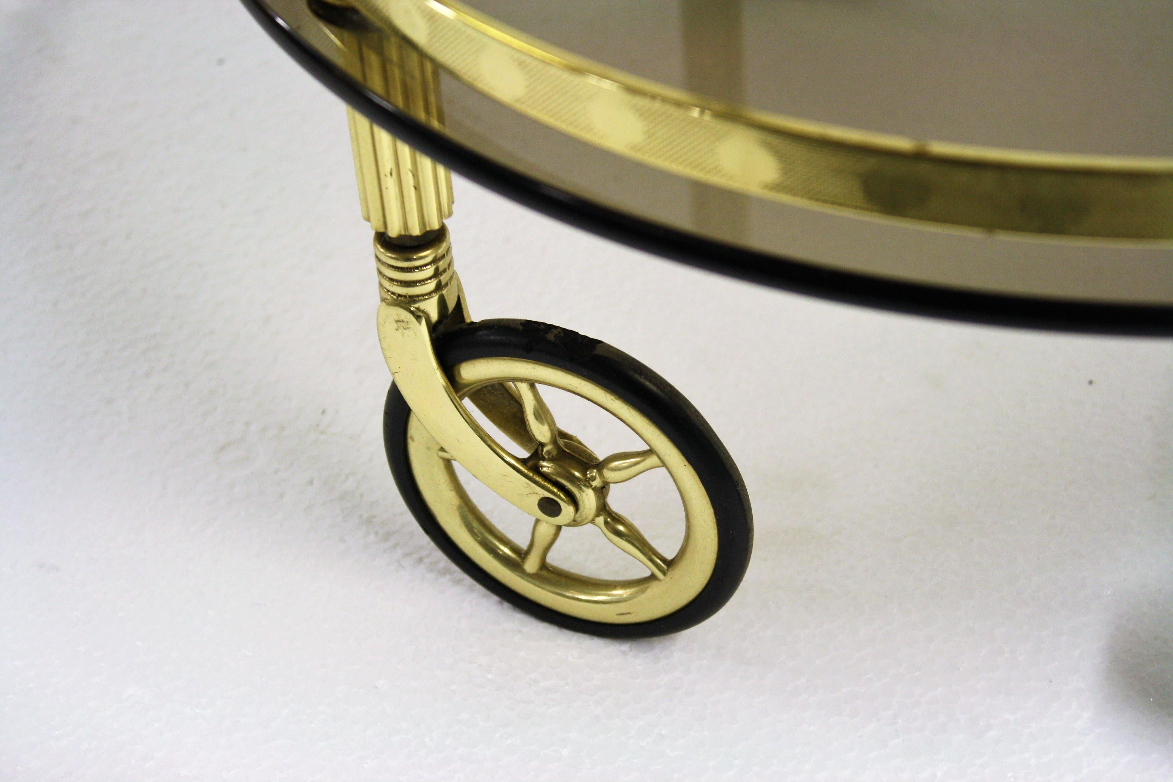 Brass Neoclassical Trolley, France, 1960s 3