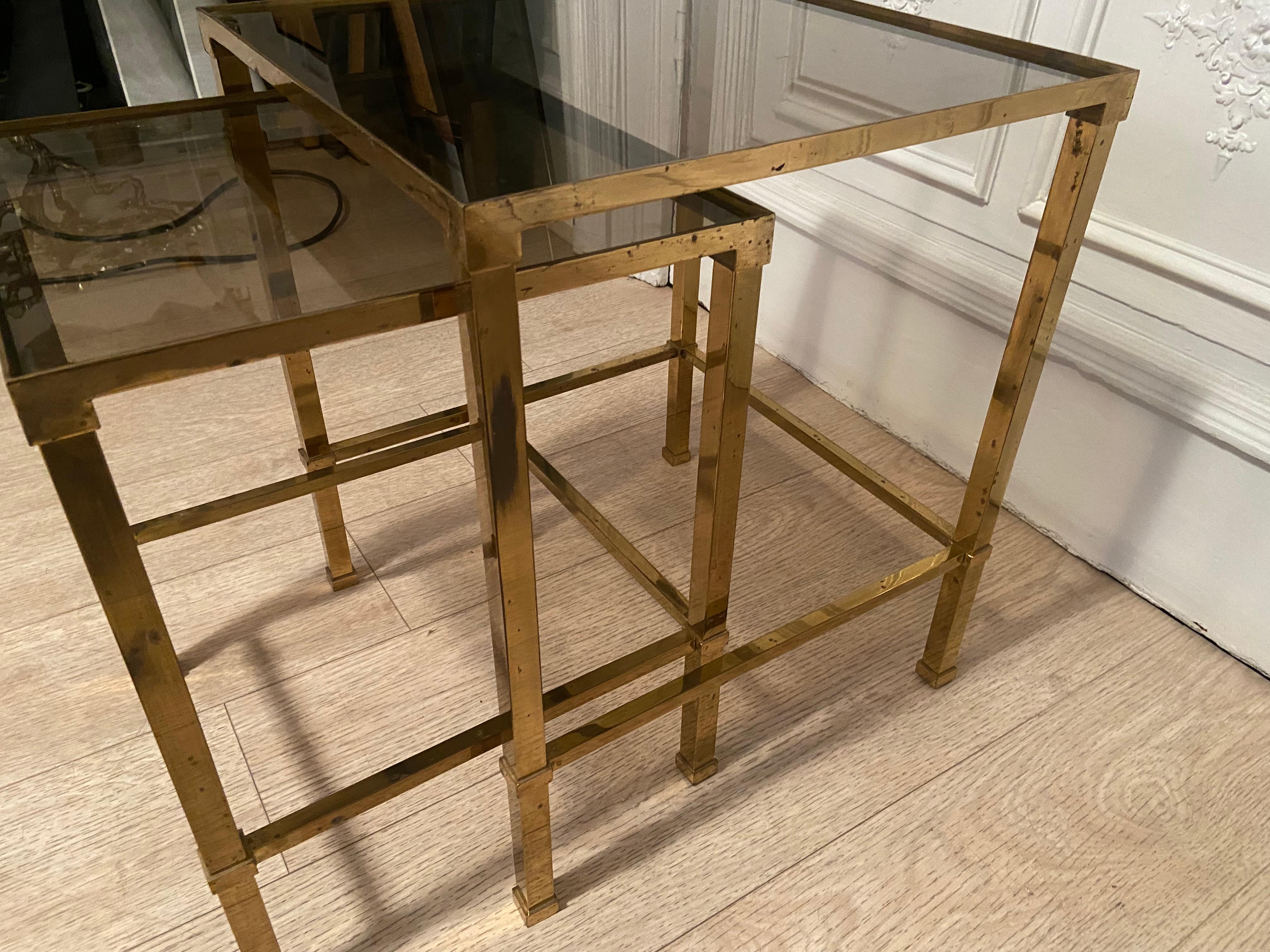 Brass Nesting Tables, 1970s For Sale 2