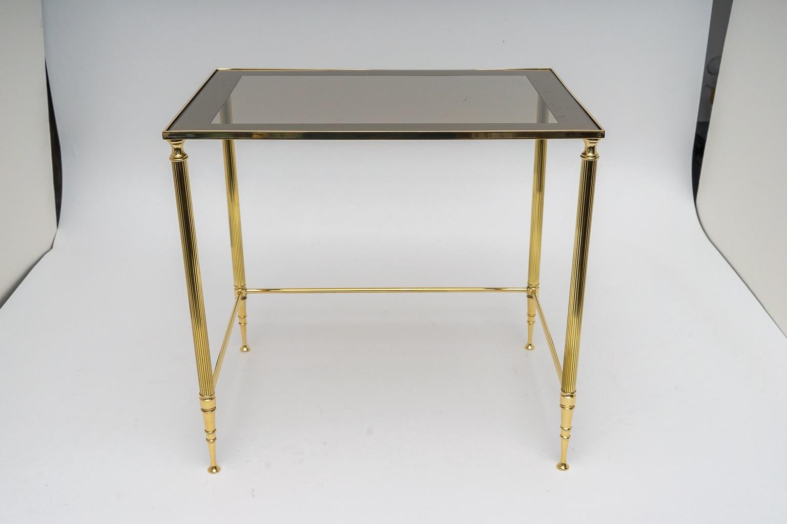 20th Century Maison Jansen Brass Nesting Tables For Sale