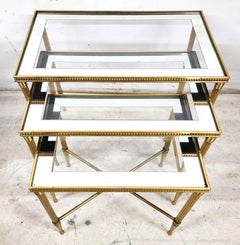 Brass Nesting Tables Vintage French by MAISON JANSEN France
