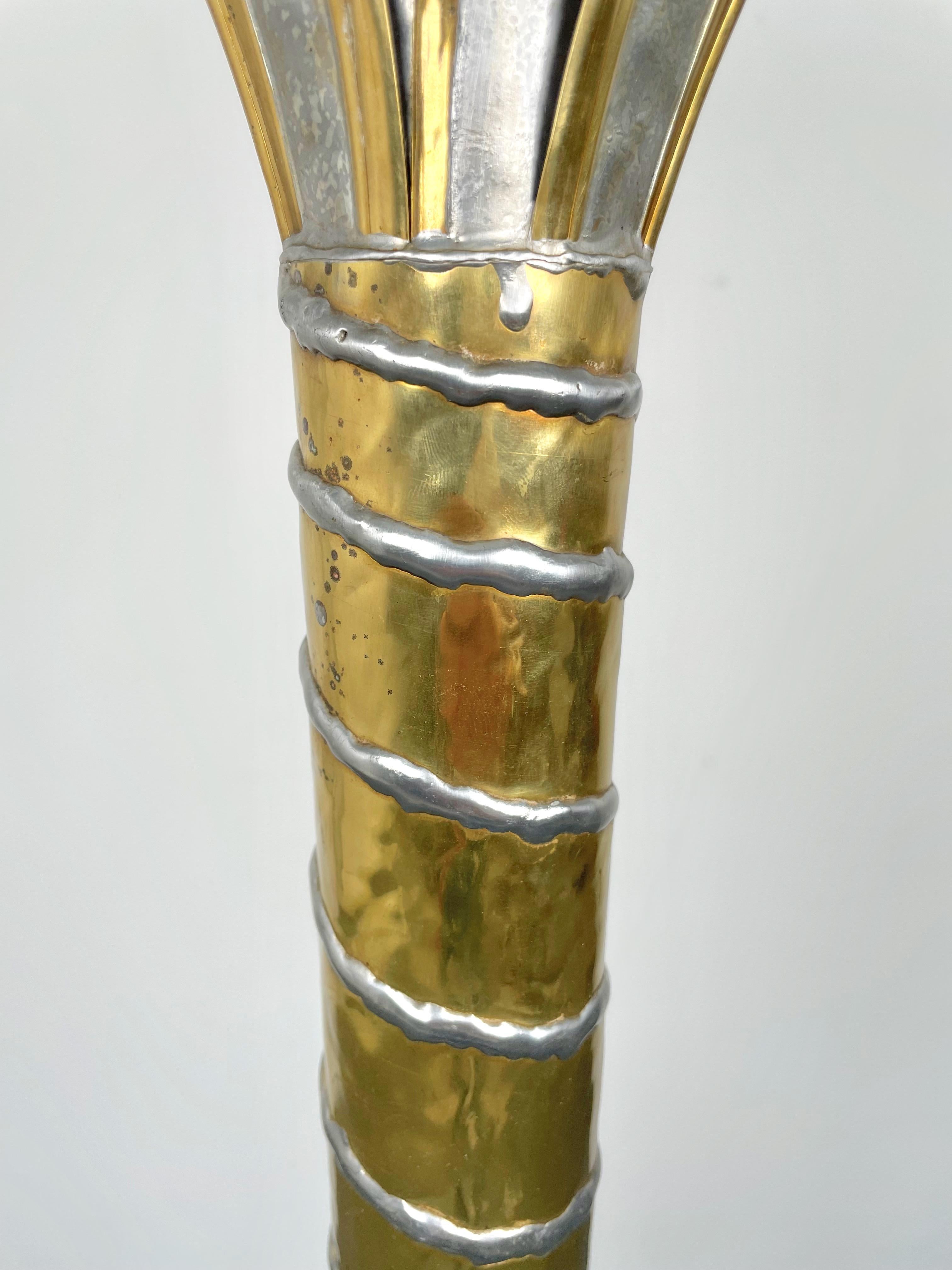Brass Nickel & Marble Floor Lamp by Henri Fernandez for Honoré, France, 1970s 10