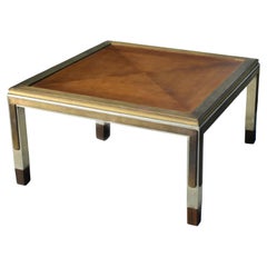 Brass Nickel Metal Wood Coffee Table