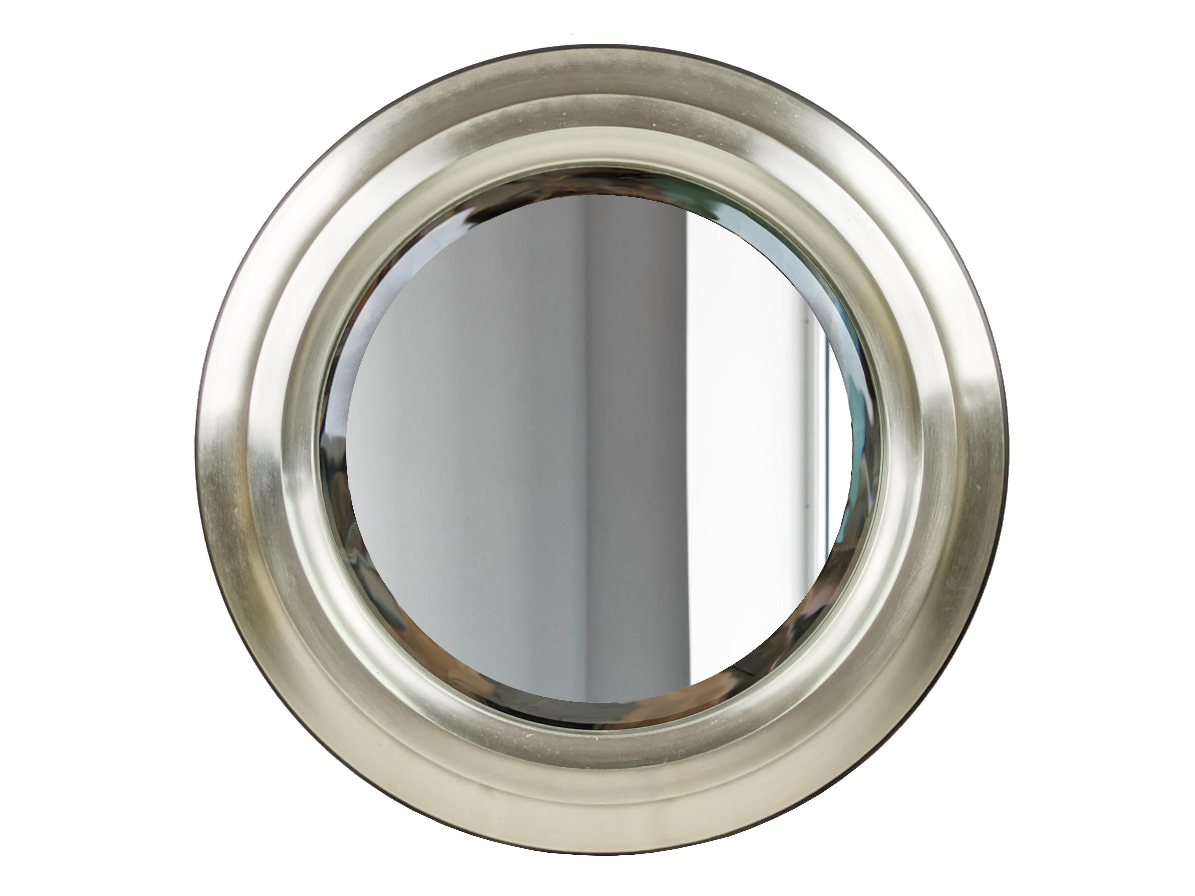 Brass & Nickel Plated Metal 1960s round mirrors, set of 2 For Sale 5