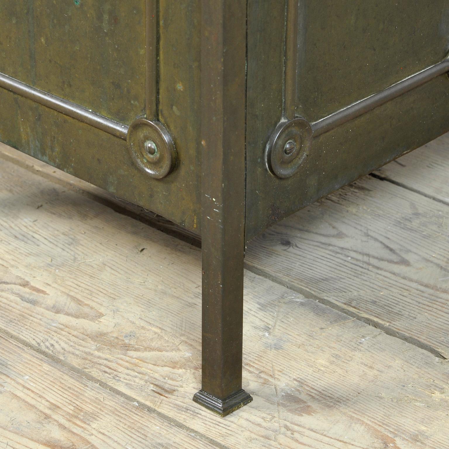 Brass Nightstand with Marble Top, 1910's For Sale 6