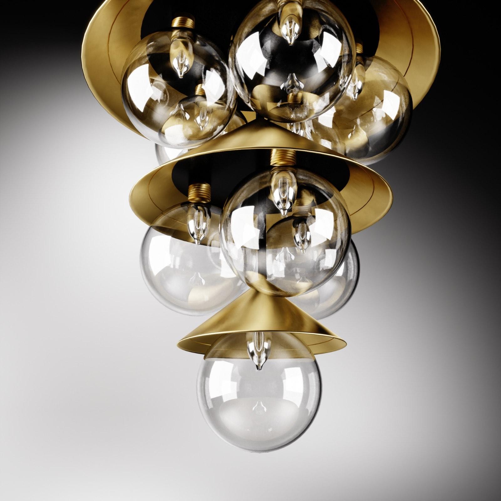 Post-Modern Brass Nonla Pendant Lamp I by Kasadamo