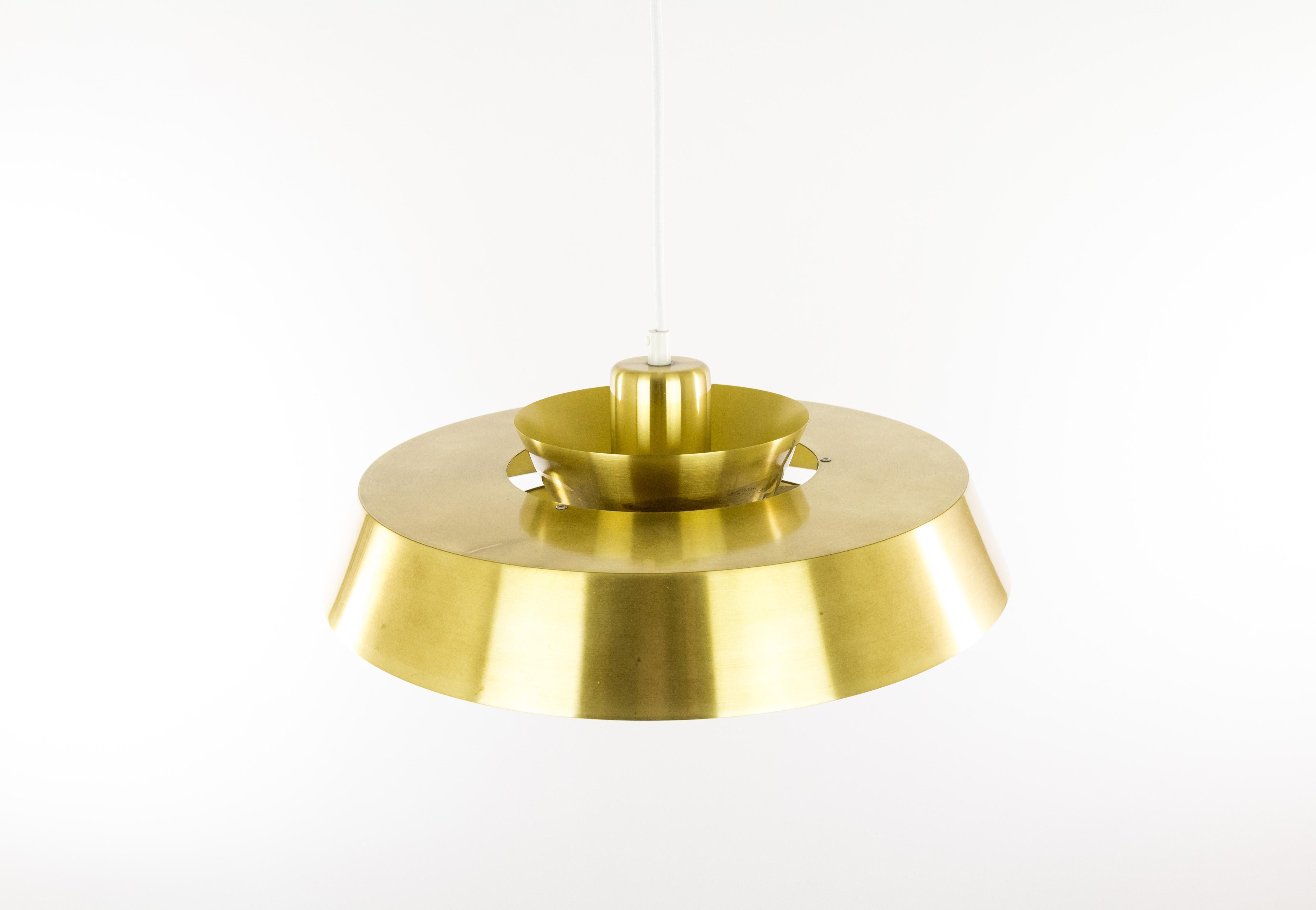 Mid-Century Modern Brass Nova Pendant by Jo Hammerborg for Fog & Mørup, 1960s