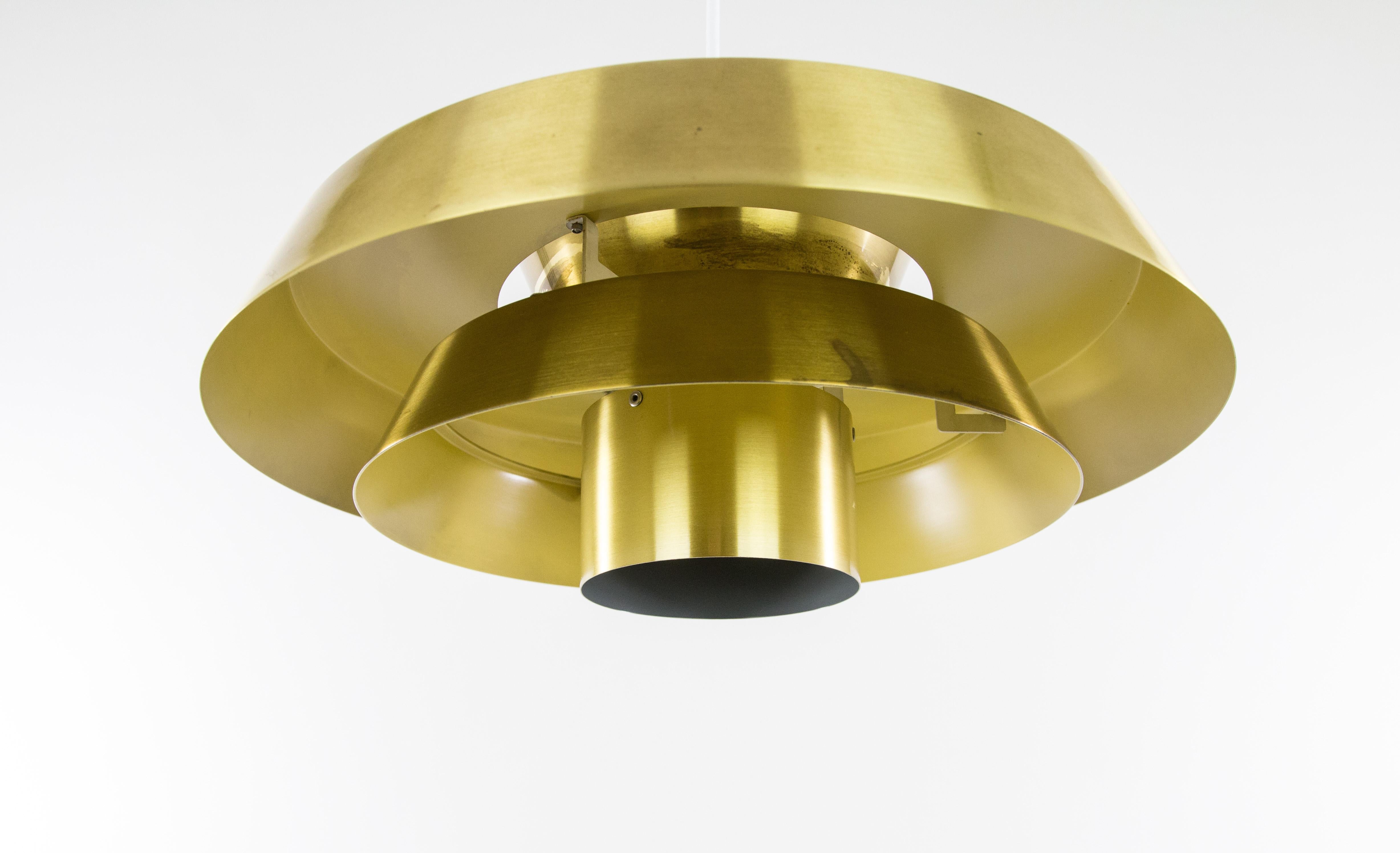 Danish Brass Nova Pendant by Jo Hammerborg for Fog & Mørup, 1960s