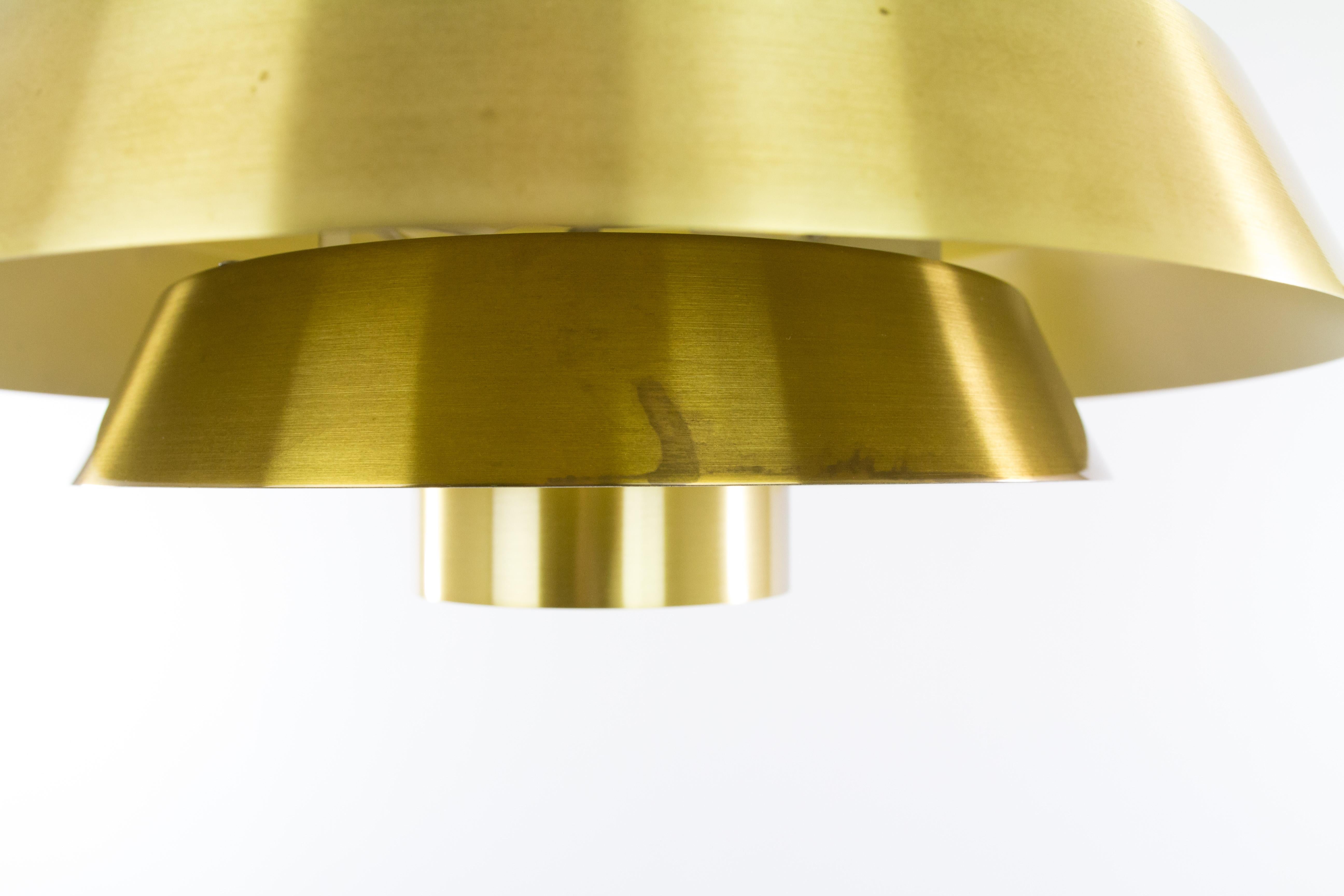 Brass Nova Pendant by Jo Hammerborg for Fog & Mørup, 1960s In Good Condition In Rotterdam, NL