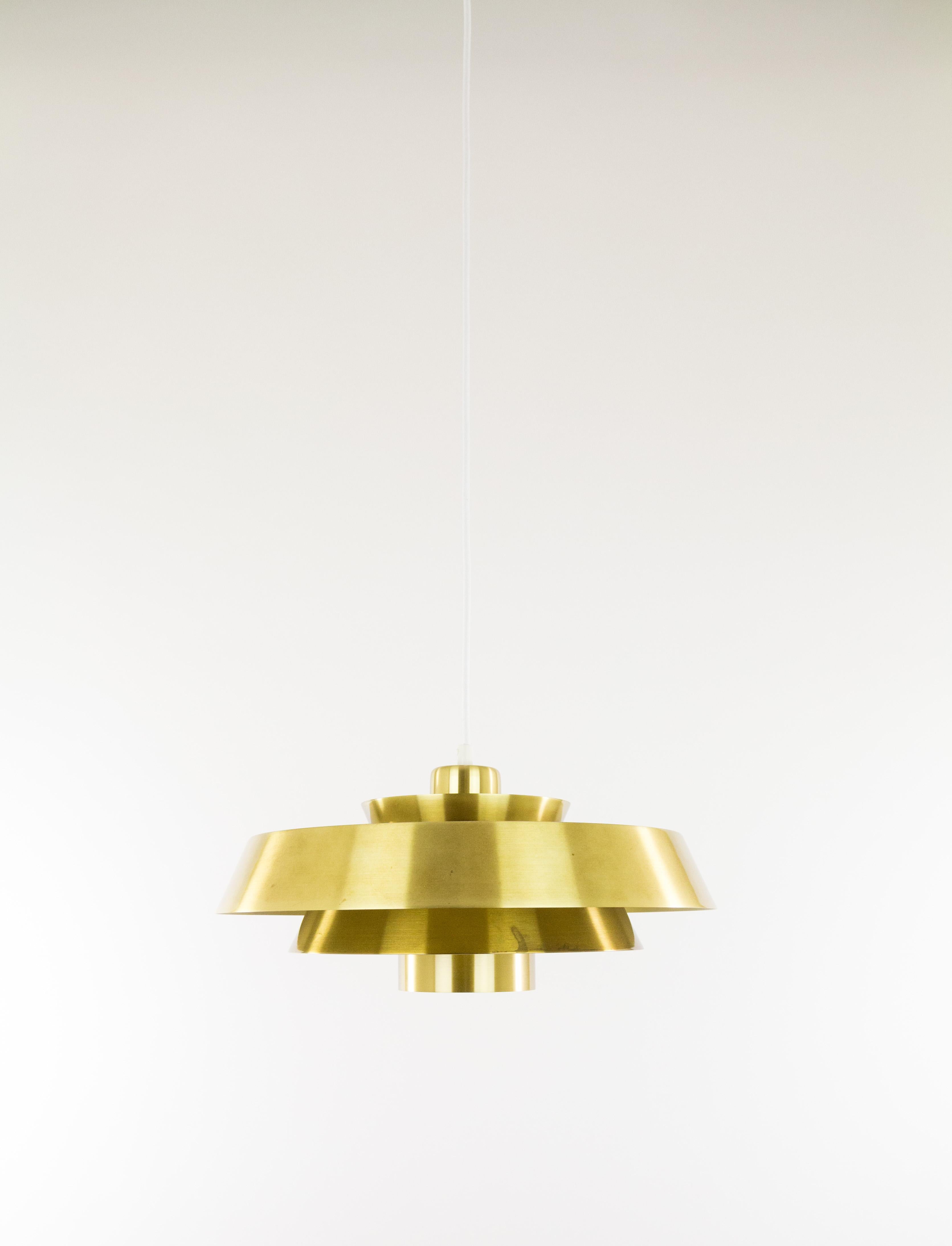 Mid-20th Century Brass Nova Pendant by Jo Hammerborg for Fog & Mørup, 1960s