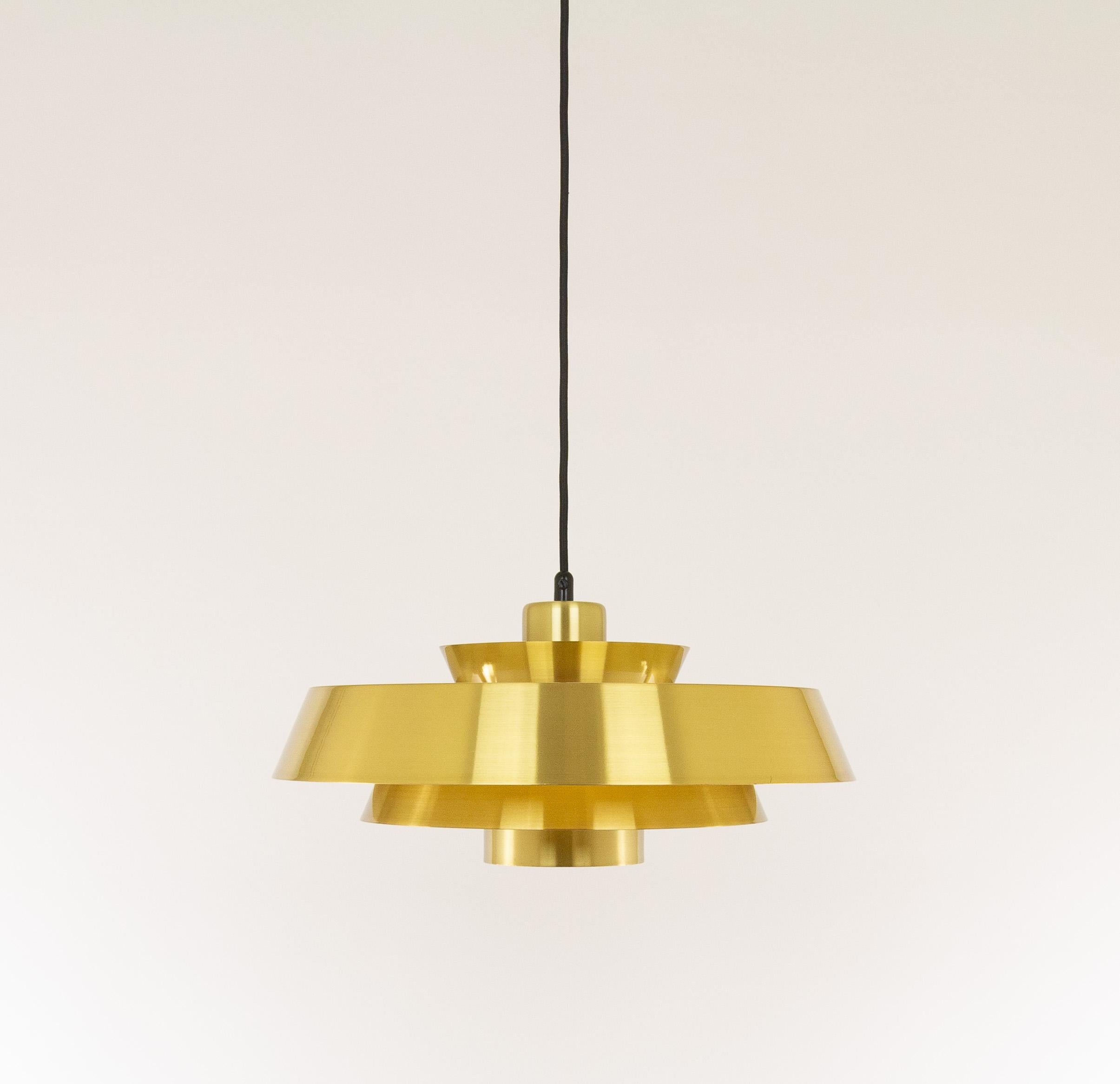 Brass Nova Pendant by Jo Hammerborg for Fog & Mørup, 1960s In Good Condition In Rotterdam, NL