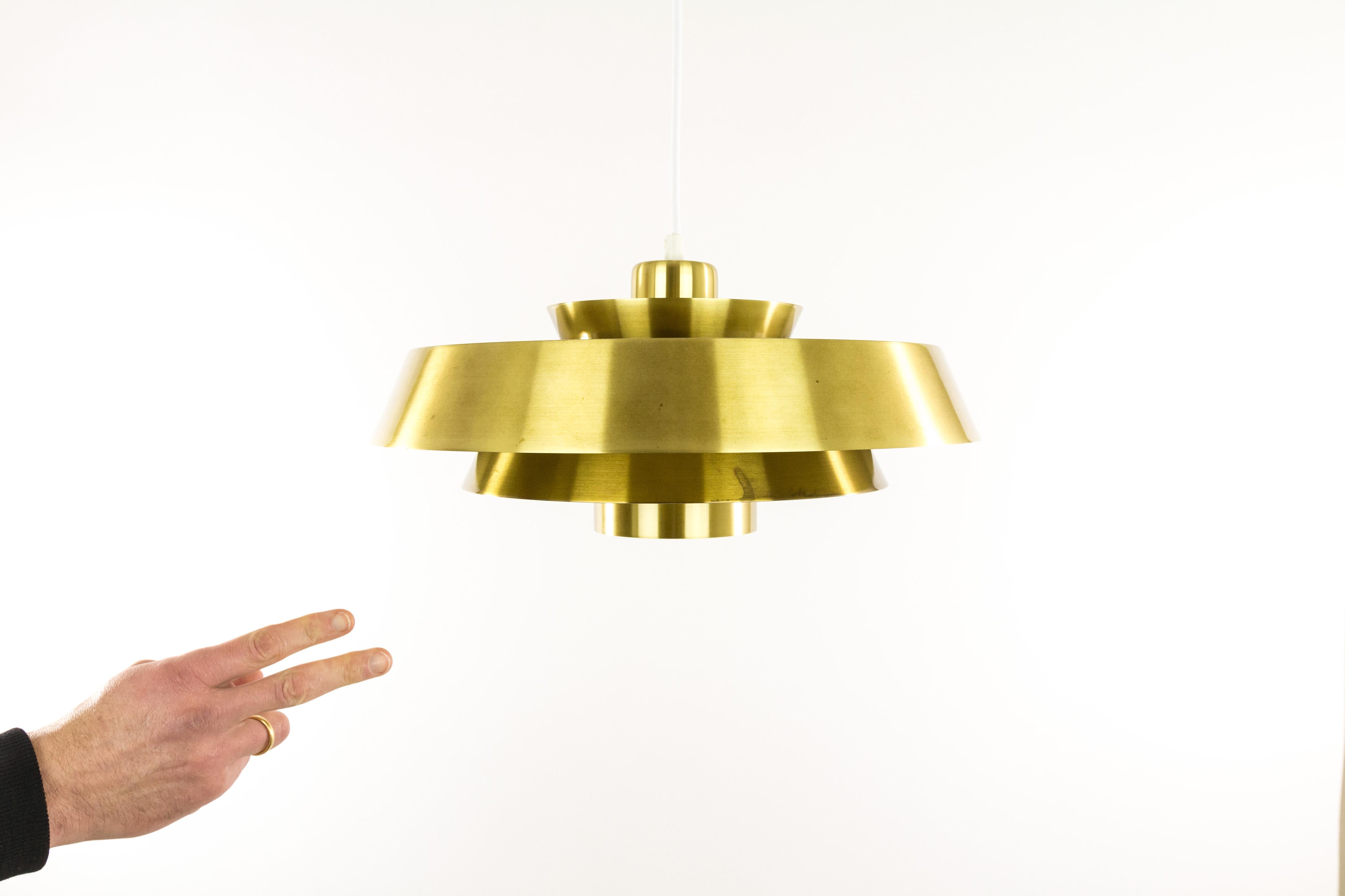 Brass Nova Pendant by Jo Hammerborg for Fog & Mørup, 1960s 1