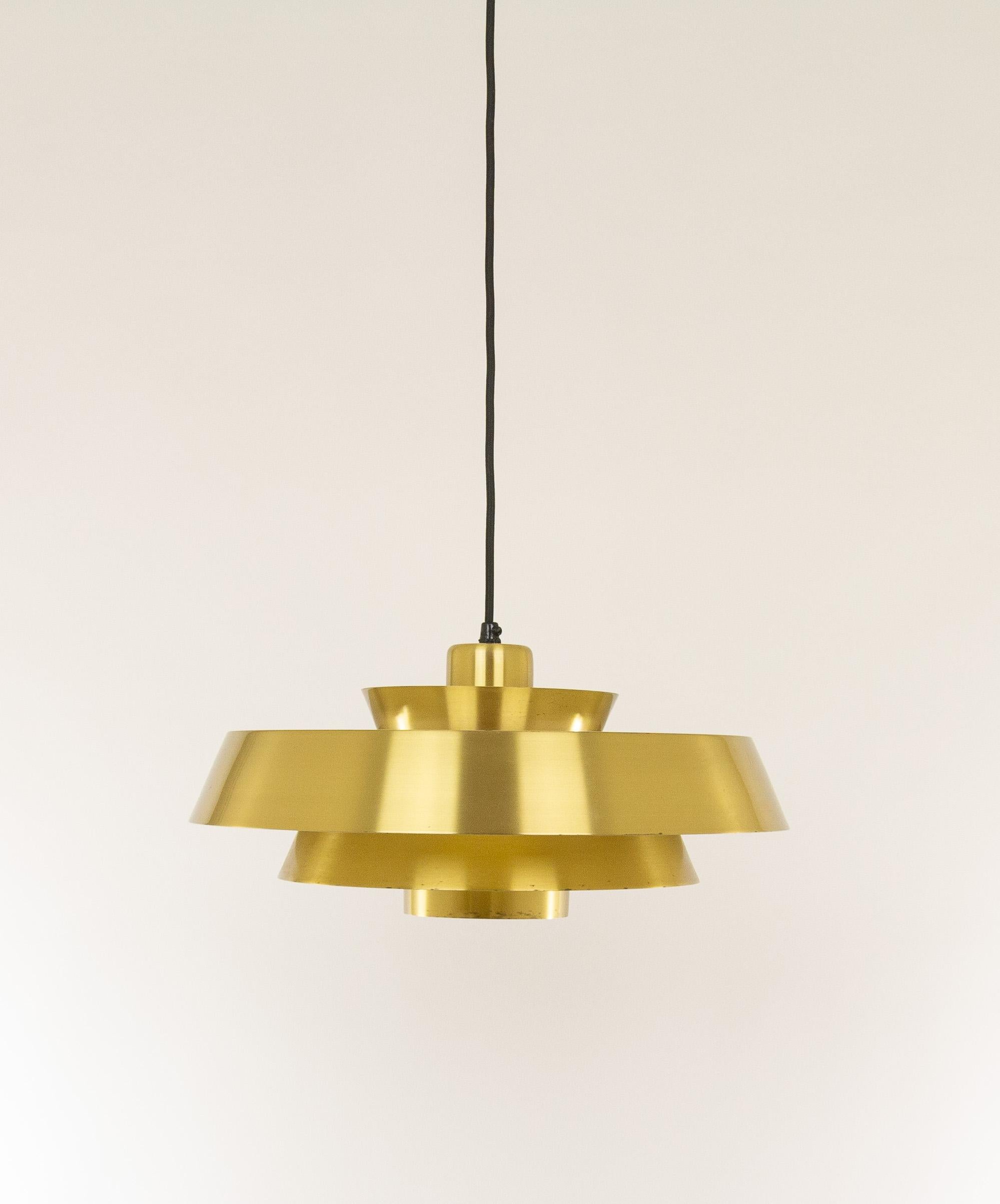 Scandinavian Modern Brass Nova pendant by Jo Hammerborg for Fog & Mørup For Sale