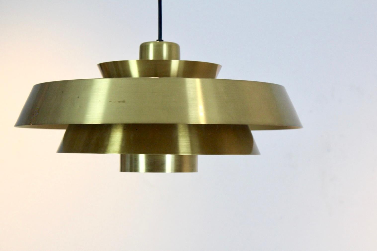 Danish Brass Nova Pendant by Jo Hammerborg for Fog & Mørup