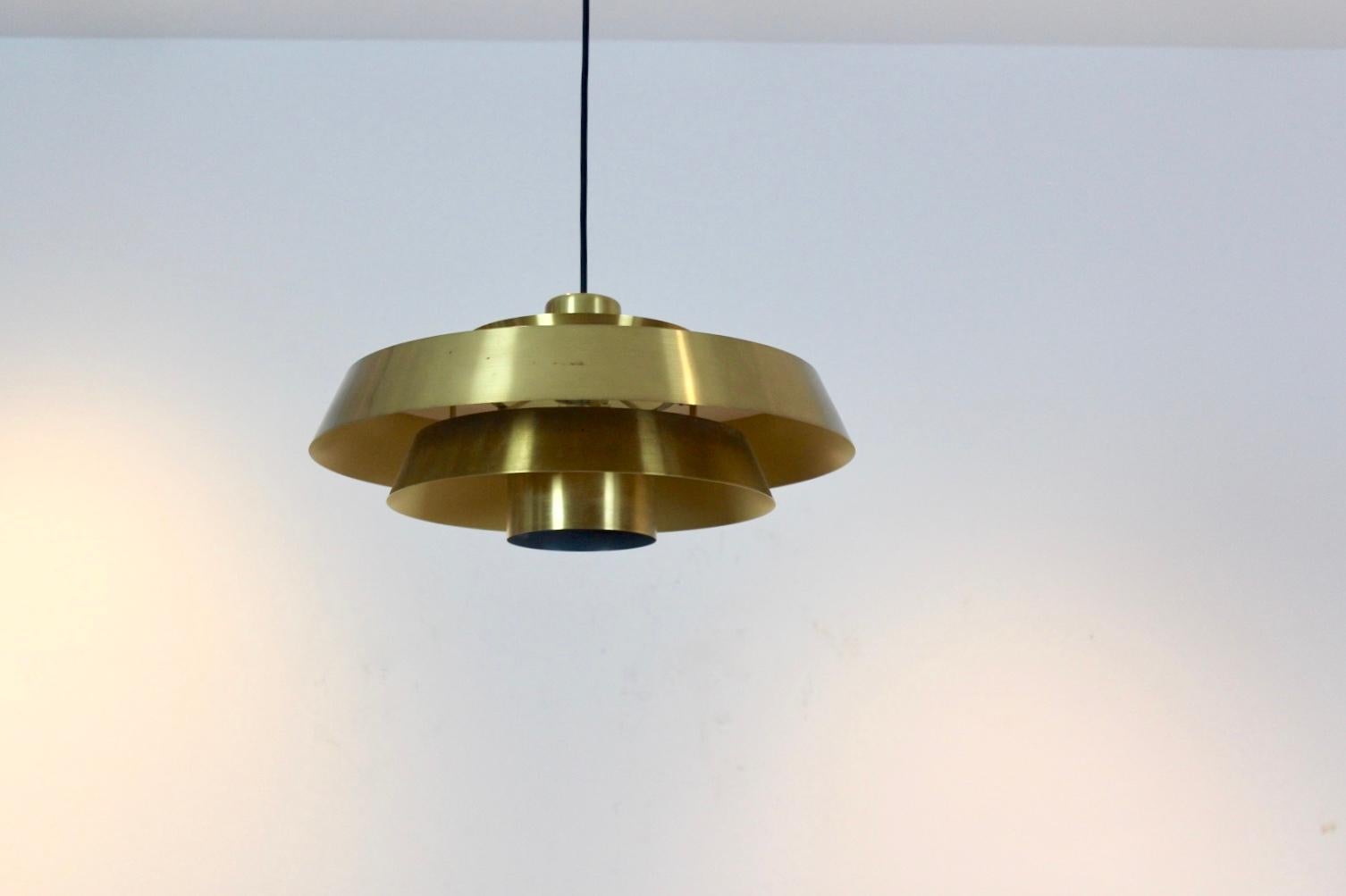 Brass Nova Pendant by Jo Hammerborg for Fog & Mørup In Good Condition In Voorburg, NL