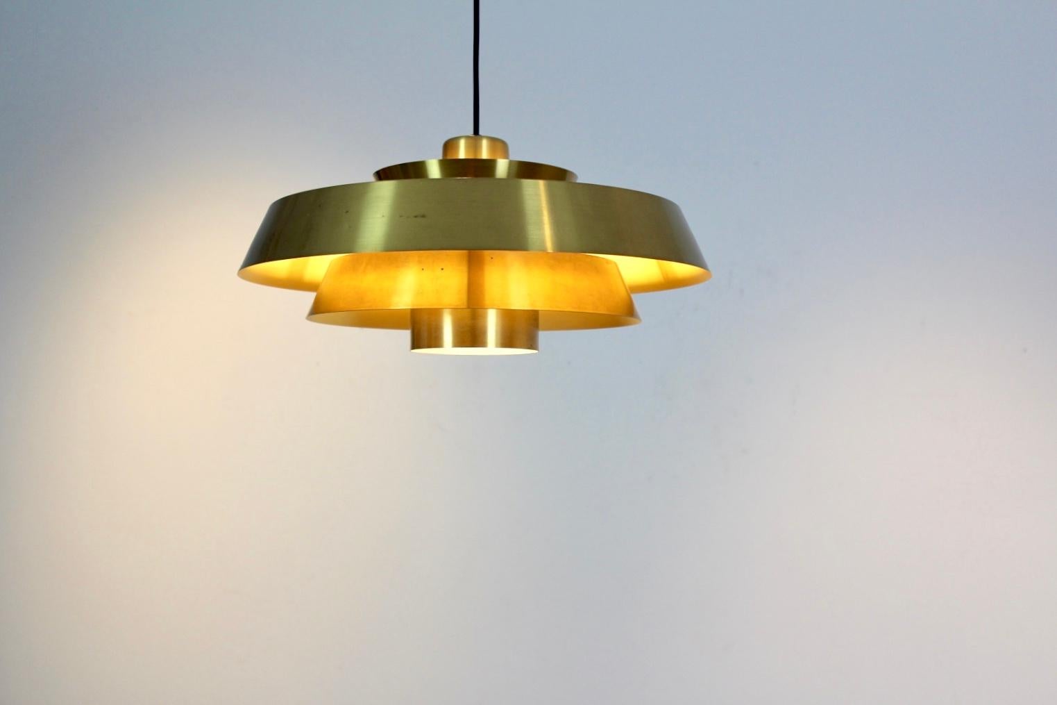 Brass Nova Pendant by Jo Hammerborg for Fog & Mørup 3